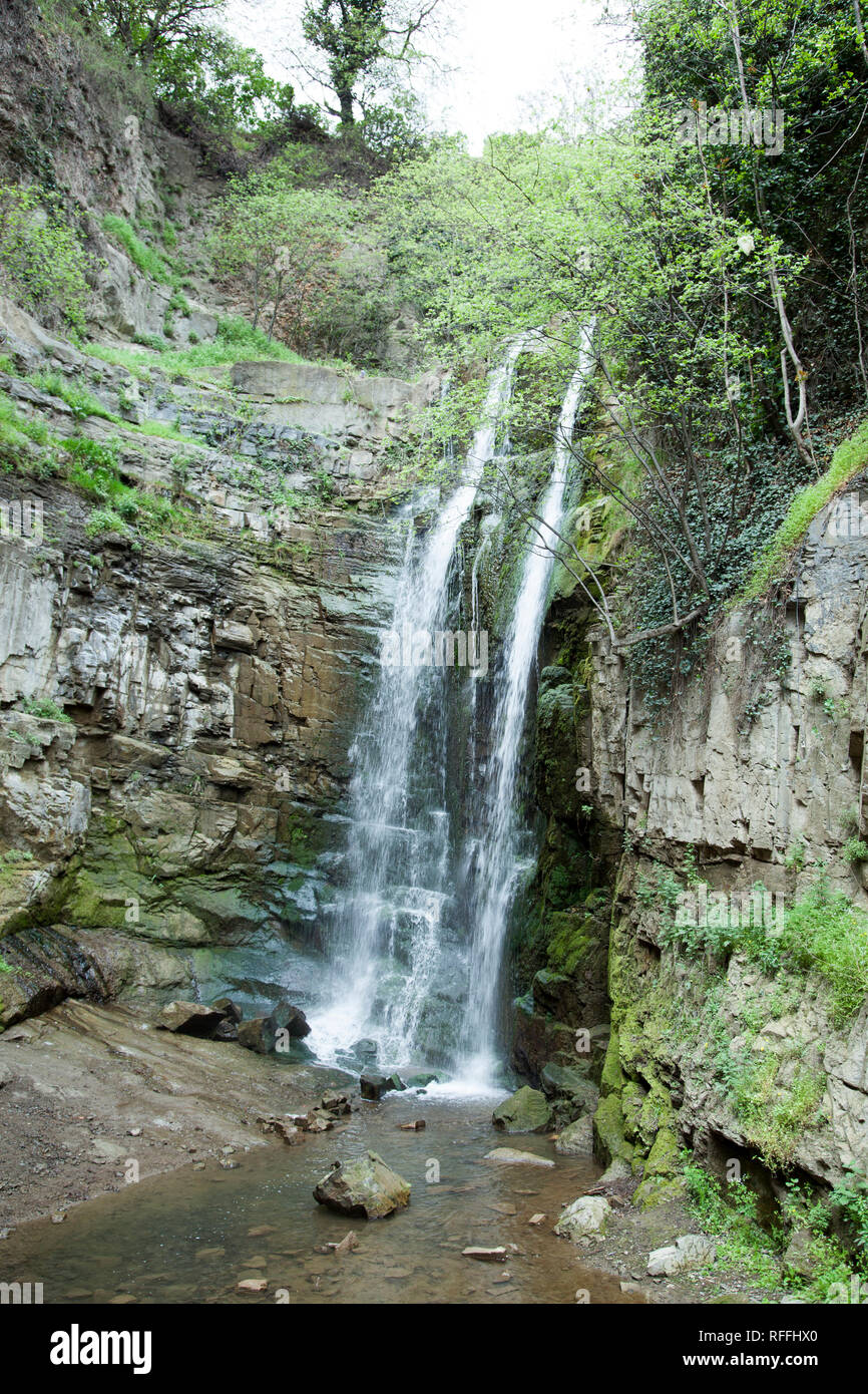 The botanical garden waterfall near Tbilisi old town (Georgia). Stock Photo