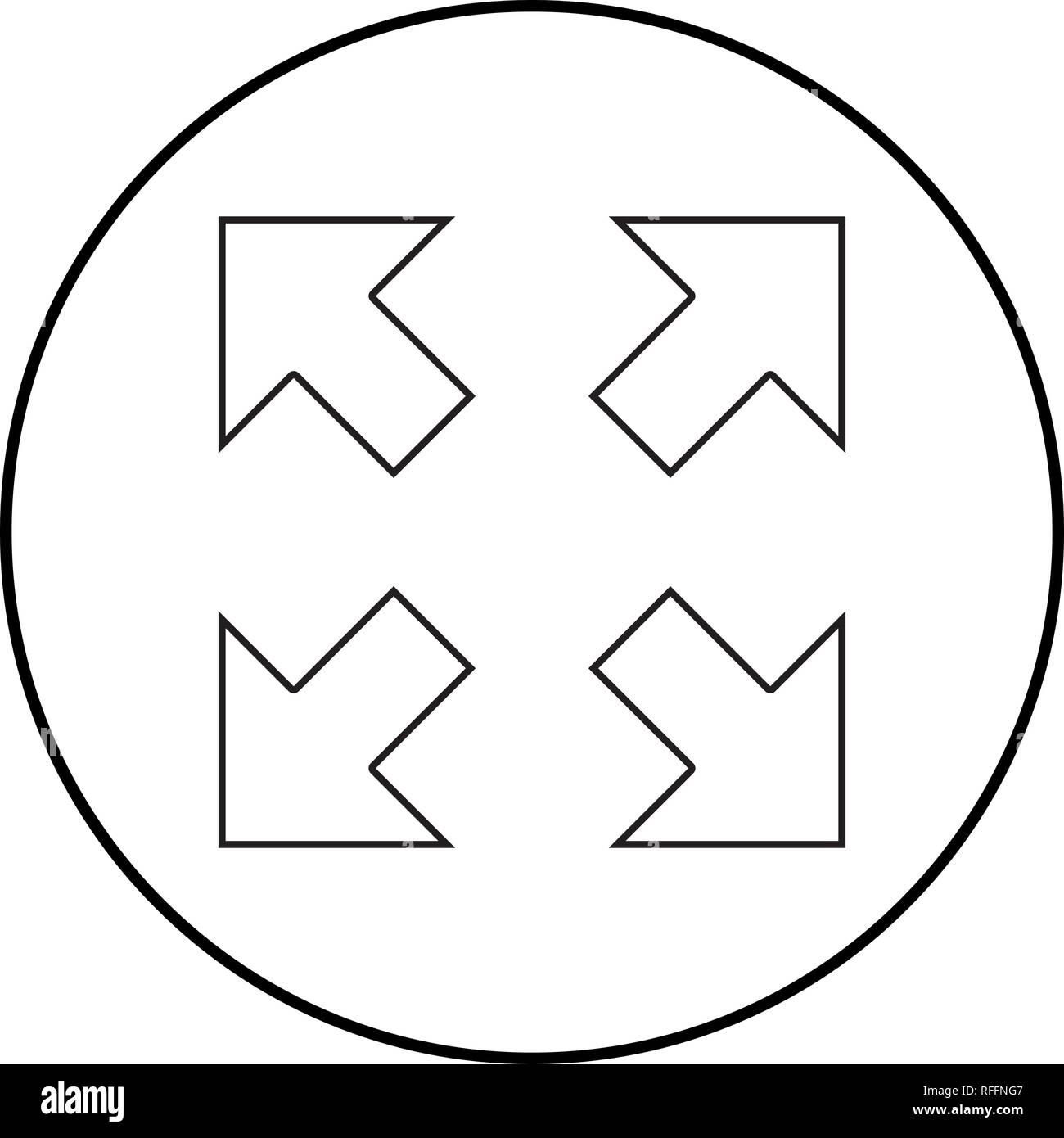 Four arrows pointing to different directions from the center icon black