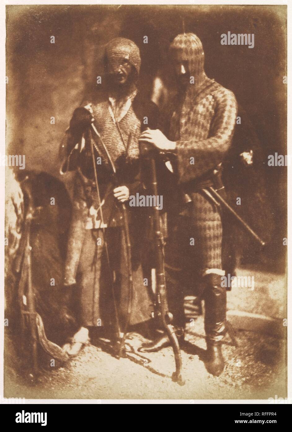 Afghans. Artist: David Octavius Hill (British, Perth, Scotland 1802-1870 Edinburgh, Scotland); Robert  Adamson (British, St. Andrews, Scotland 1821-1848 St. Andrews, Scotland). Person in Photograph: Person in photograph Edward William Lane (British, Hereford 1801-1876 Worthing). Photography Studio: Hill and Adamson (British, active 1843-1848). Date: 1843.  The photographic collaboration between the painter D. O. Hill and the chemist Robert Adamson was a fruitful blending of the men's respective talents. Hill's membership in the Royal Scottish Academy gave the business partners access to a clie Stock Photo