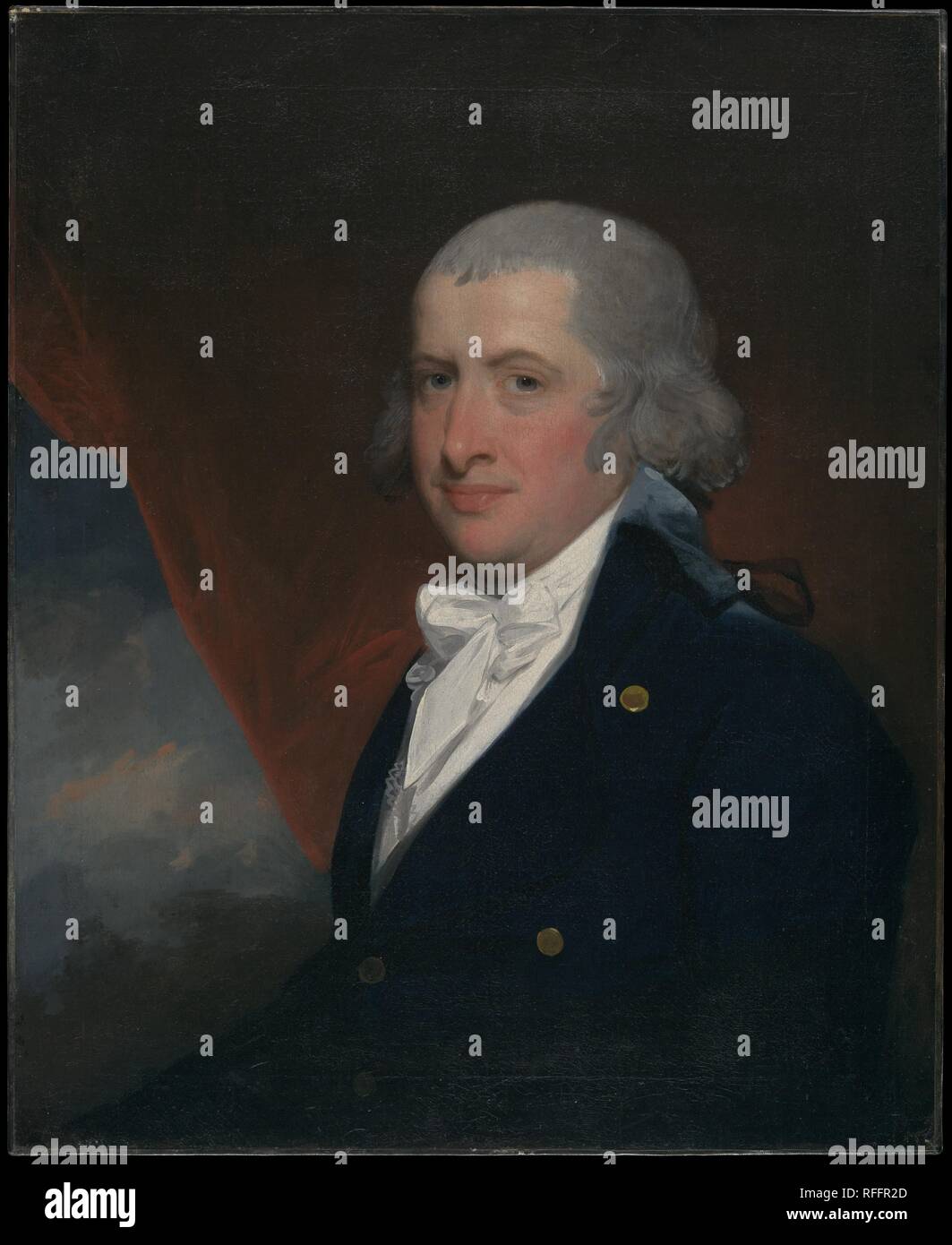 Joseph Anthony Jr. Artist: Gilbert Stuart (American, North Kingston, Rhode Island 1755-1828 Boston, Massachusetts). Dimensions: 30 x 24 1/2 in. (76.2 x 62.2 cm). Date: ca. 1795-98.  A native of Newport, Rhode Island, and Stuart's first cousin, Joseph Anthony was trained as a silversmith and jeweler, his family business. Anthony moved to Philadelphia about 1783 where his trade thrived, and he married Henrietta Hillegas of that city shortly thereafter. This picture, painted in Stuart's best English manner, fully captures the confident mood of this substantial craftsman, whose ruddy good looks an Stock Photo