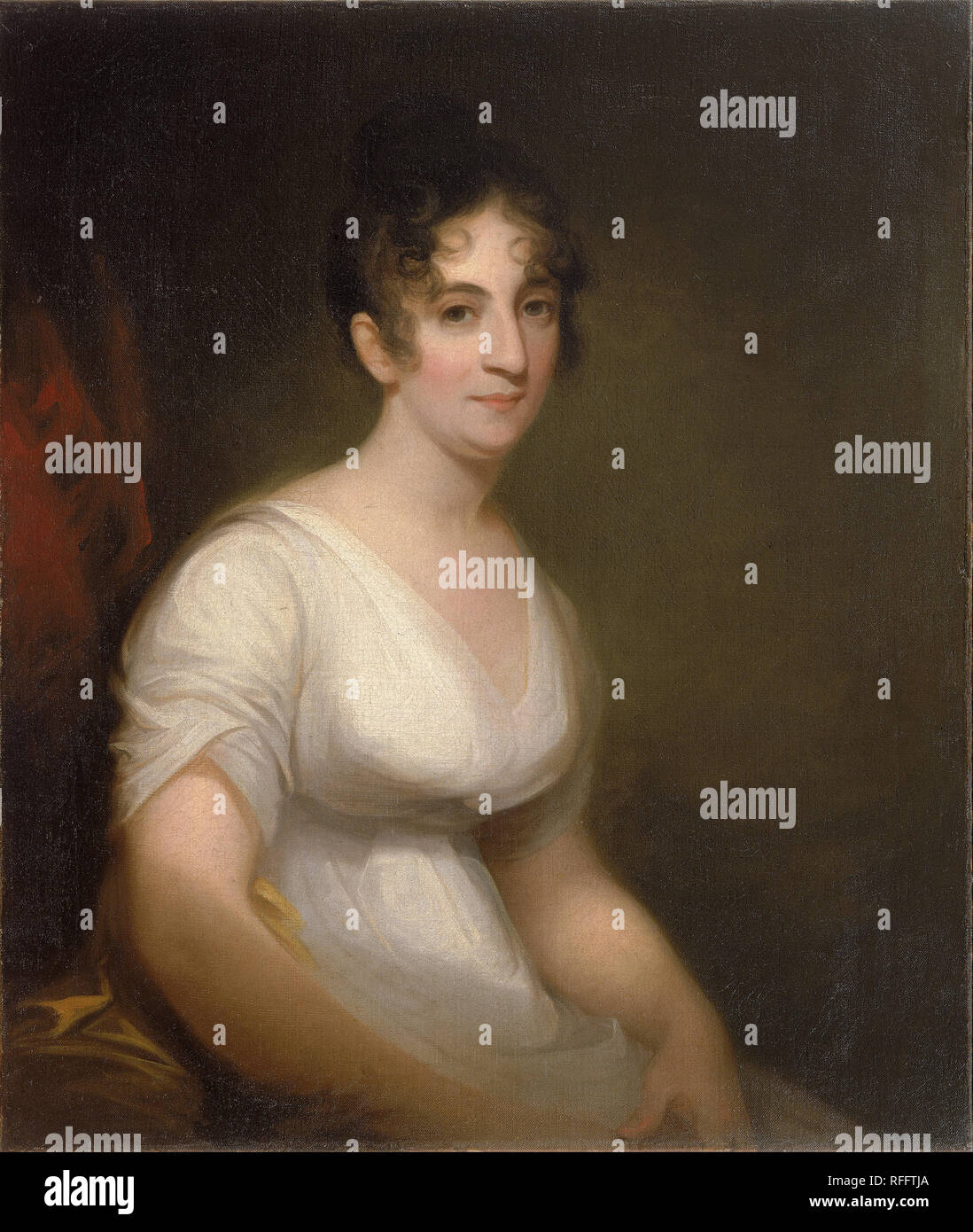Sally Etting. Date/Period: 1808. Painting. Oil on canvas Oil on canvas. Height: 762 mm (30 in); Width: 635 mm (25 in). Author: Thomas Sully. SULLY, THOMAS. Stock Photo