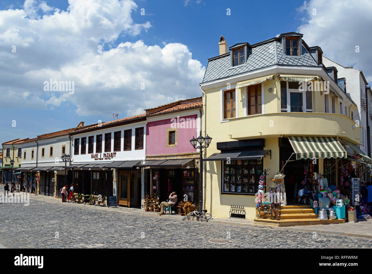 Old bazaar, Pazari i Vjeter, historic bazaar district, Korca, Albania ...