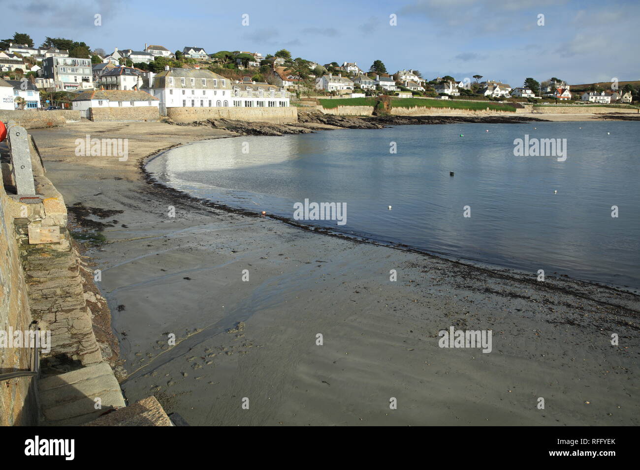 St Mawes waterfront, Roseland Peninsula, Cornwall, England, UK Stock