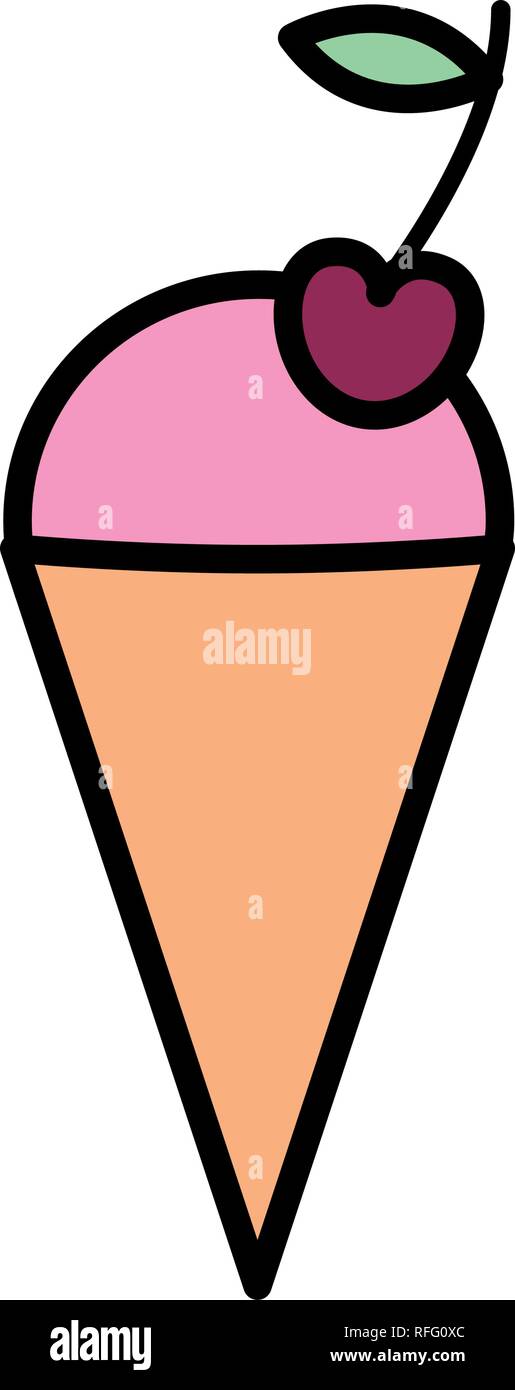 ice cream cone icon over white background, vector illustration Stock ...