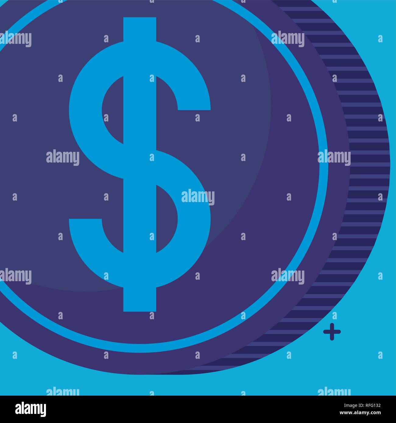 money coin icon over blue background, vector illustration Stock Vector ...