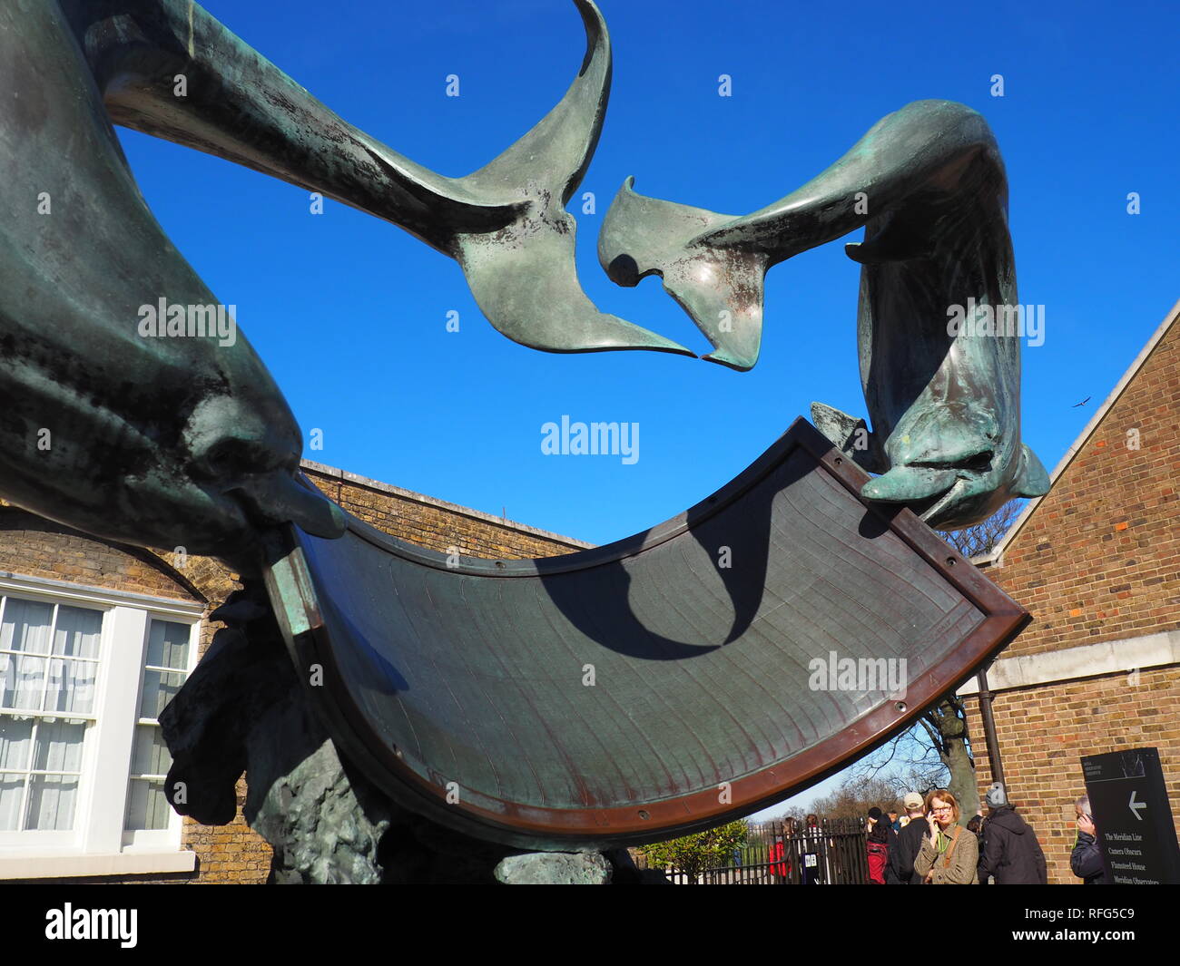 Dolphin equinoctial dial at the Royal Observatory in Greenwich - London - UK Stock Photo