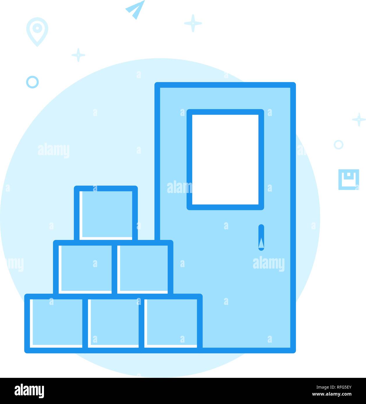 Door To Door Delivery Flat Vector Icon Stack Of Boxes Symbol Pictogram Sign Light Flat Style Blue Monochrome Design Editable Stroke Stock Vector Image Art Alamy