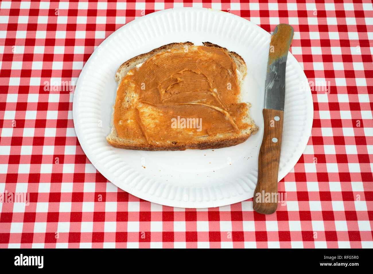 Peanut butter on sourdough toasted bread Stock Photo Alamy