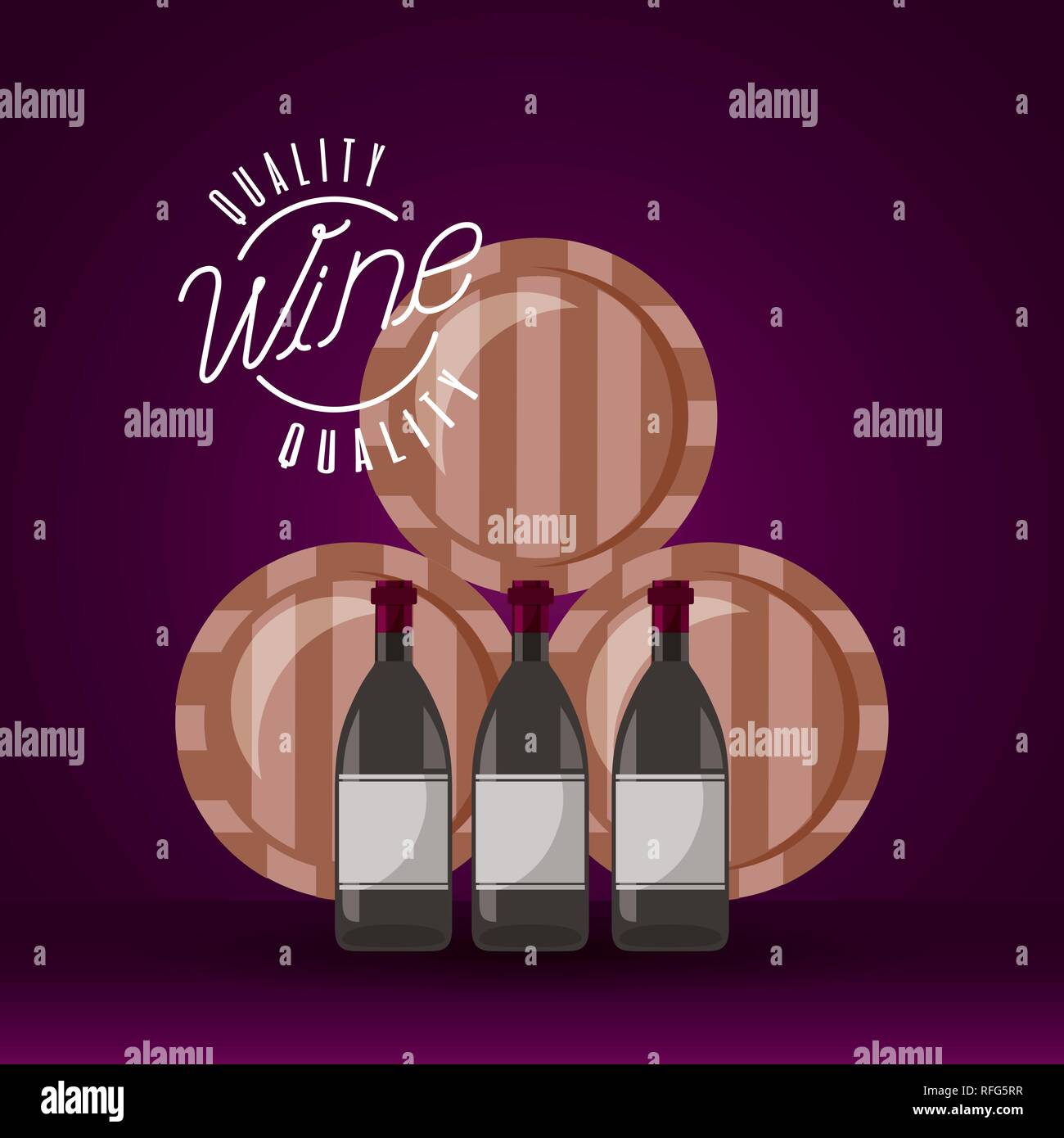 wine wooden barrels and bottles Stock Vector Image & Art Alamy