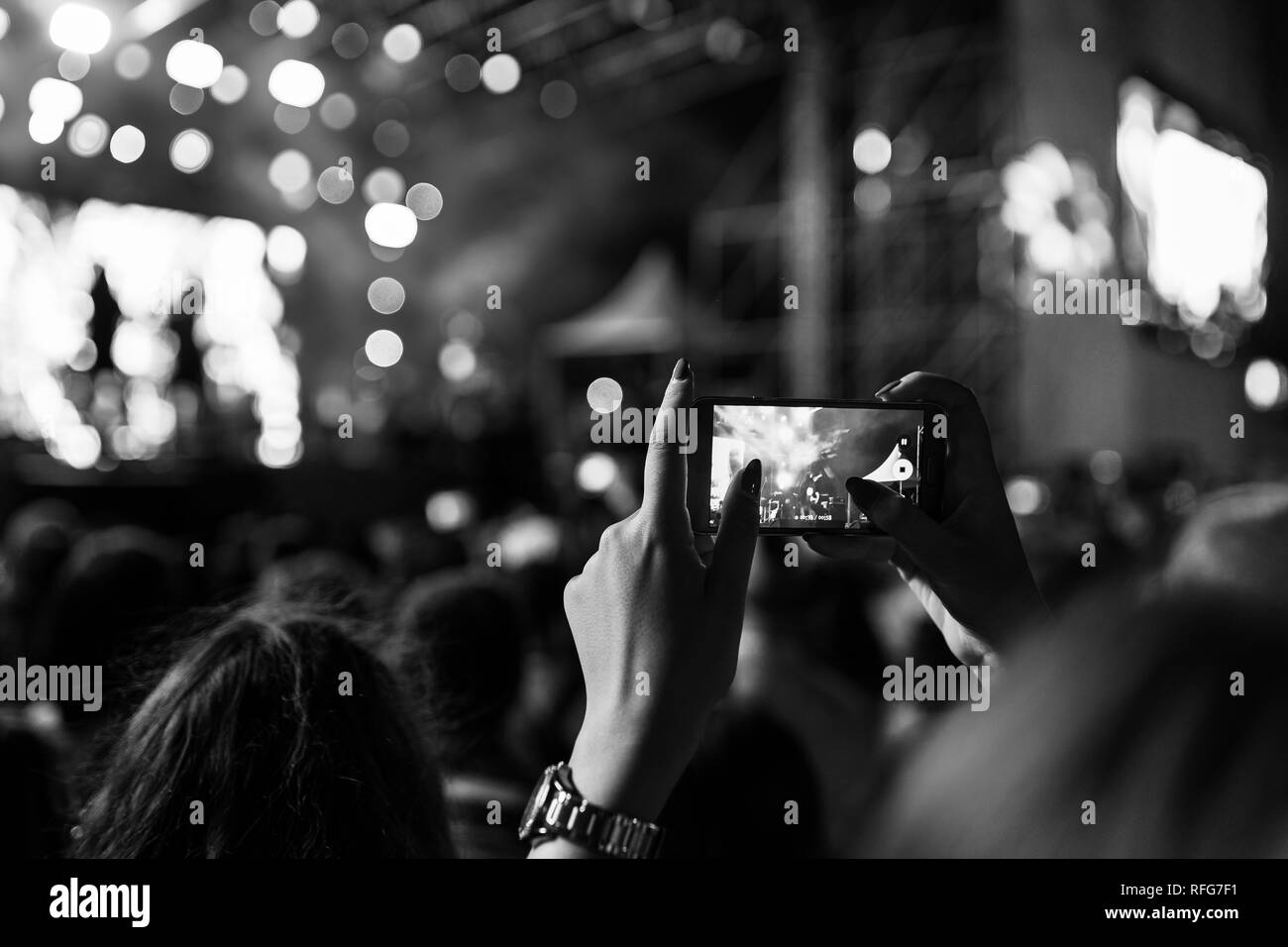 Kids recording music Black and White Stock Photos & Images - Alamy