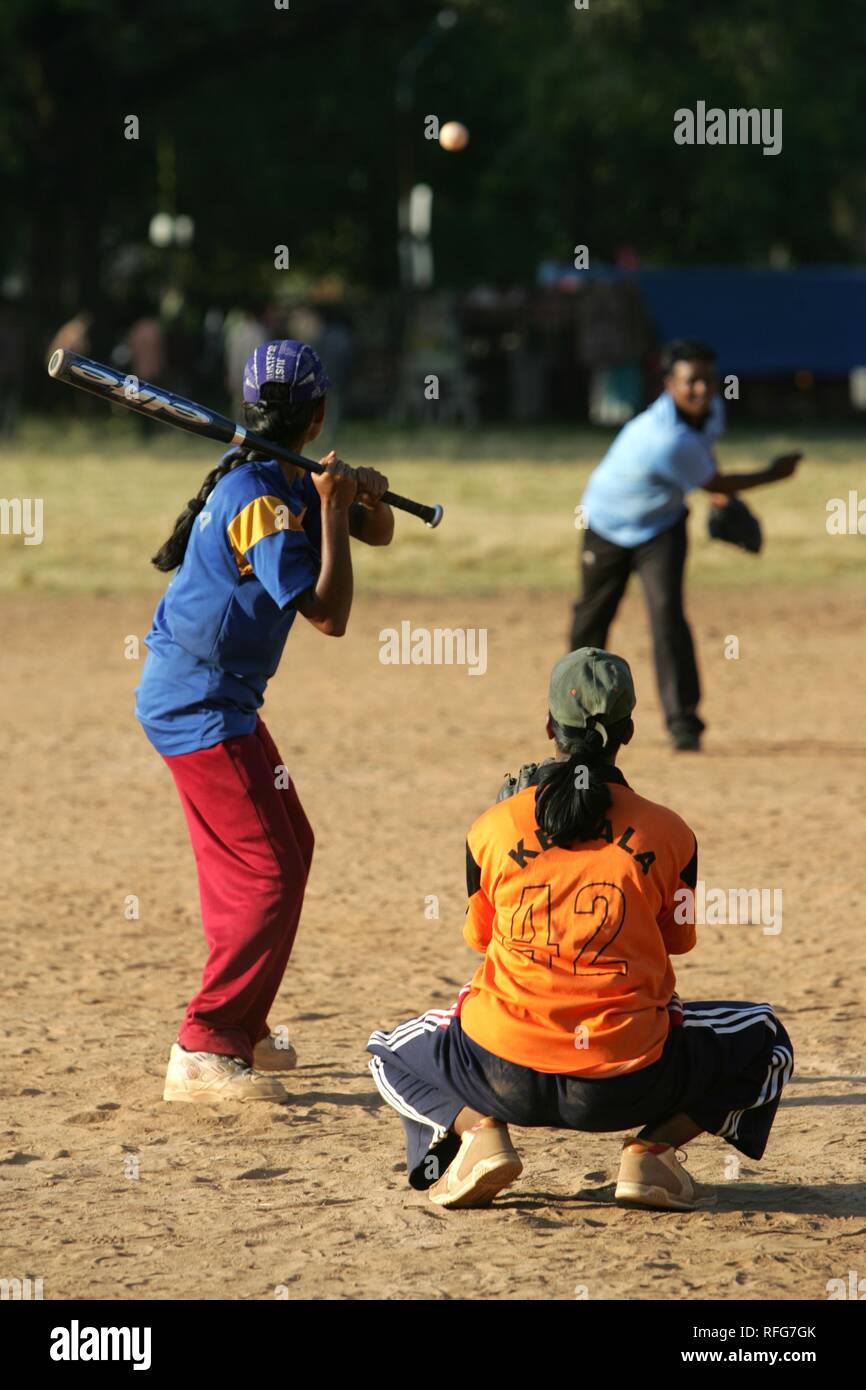 Girls playing baseball india hires stock photography and images Alamy