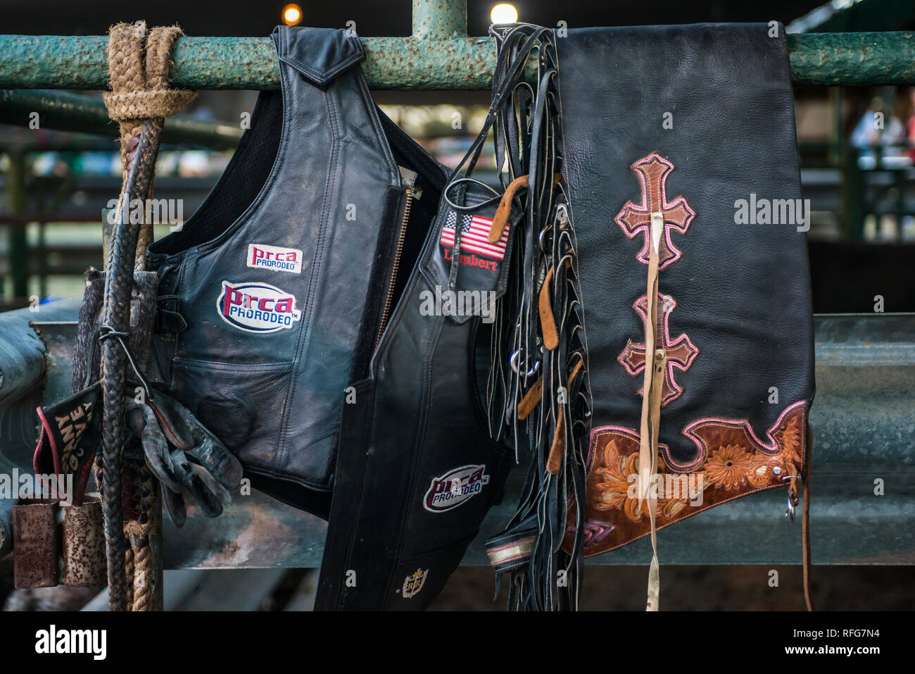 Western rodeo cowboy gear Stock Photo
