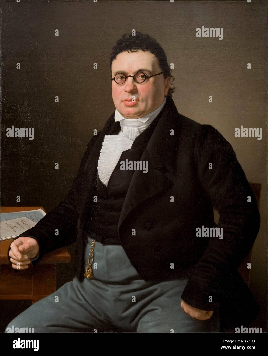 Portrait of the merchant Joseph Raphael. Date/Period: 1824. Painting. Width: 65.1 cm. Height: 80 cm. Author: Christoffer Wilhelm Eckersberg. Stock Photo