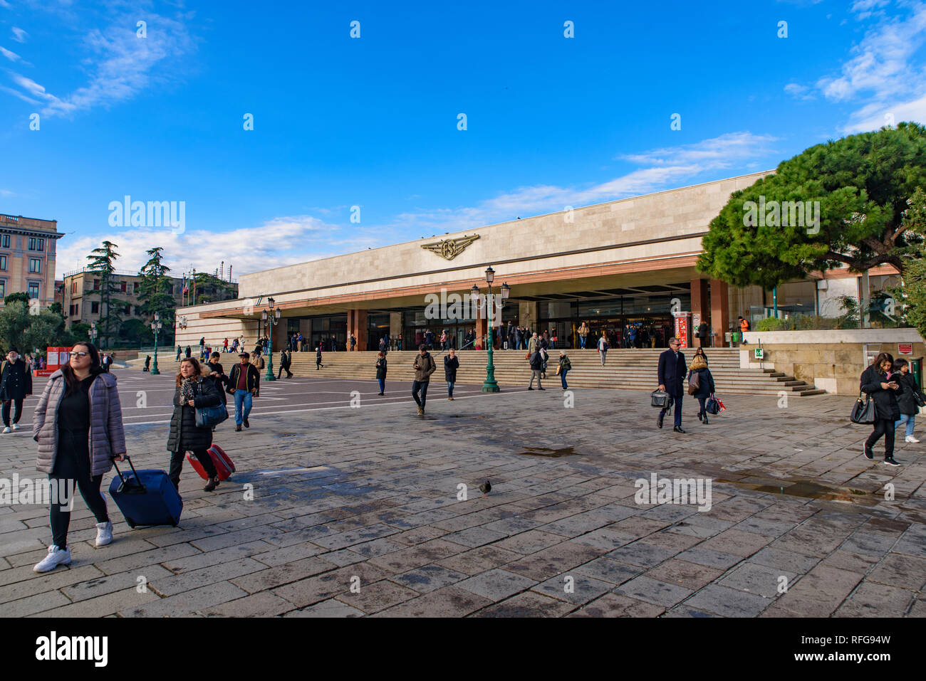 Venezia Santa Lucia, the central railway station of Venice, Italy Stock Photo