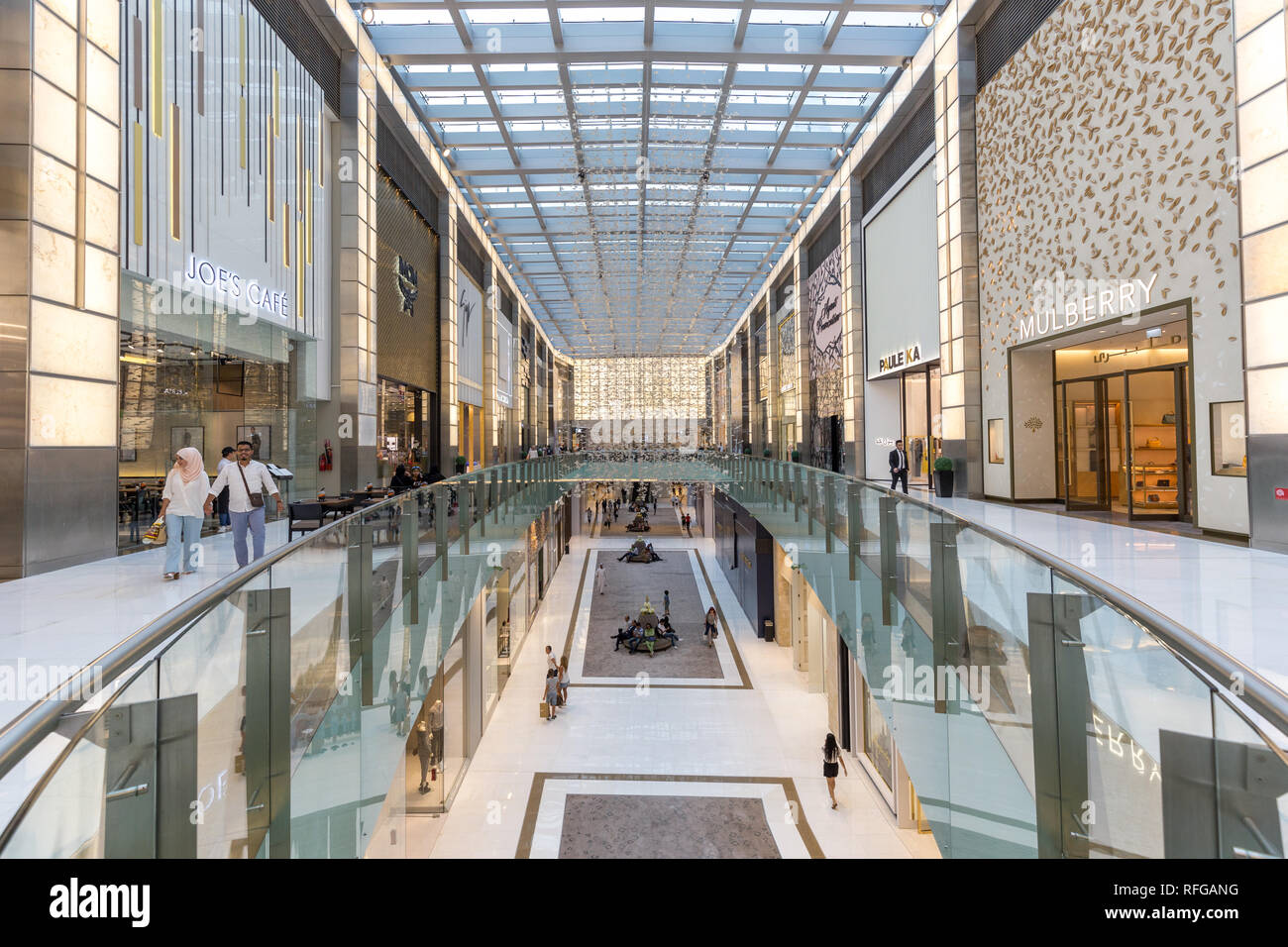 Atrium inside Dubai Mall, United Arab Emirates Stock Photo