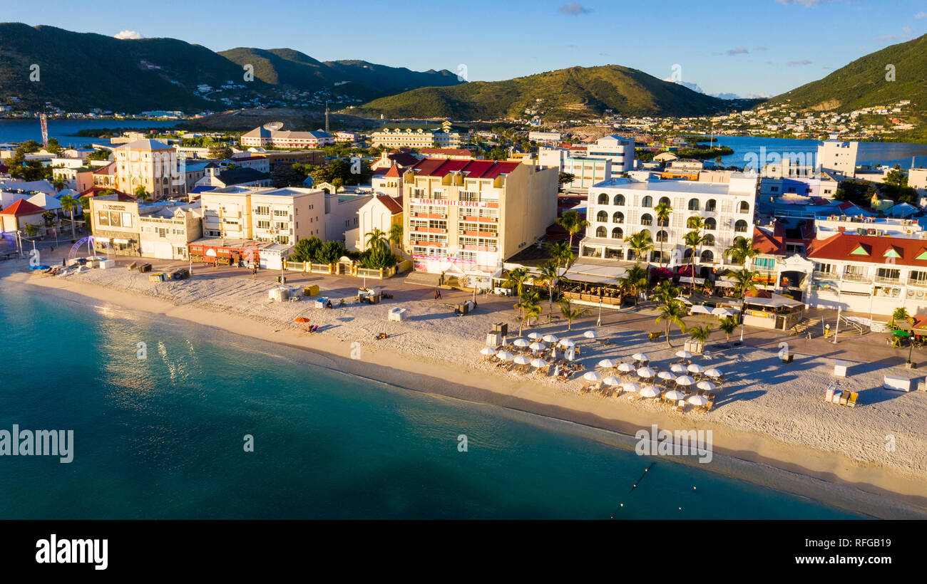 Philipsburg, Saint Martin Island, St Martin, Sint Maarten Caribbean Sea Stock Photo