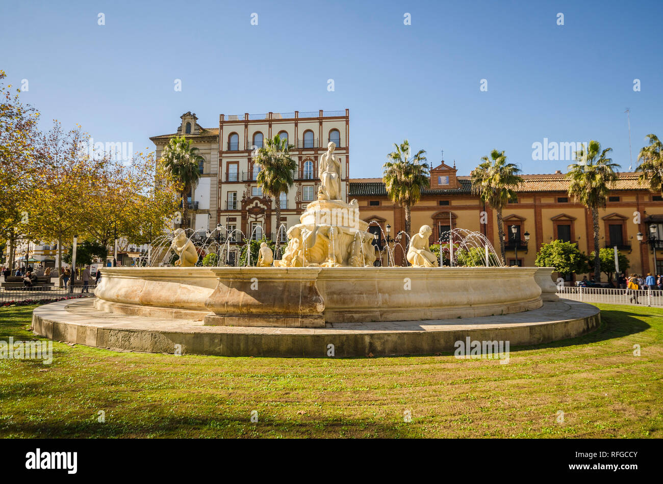 Fuente de Puerta de Jerez, fountain, Fuente de Sevilla, Seville ...
