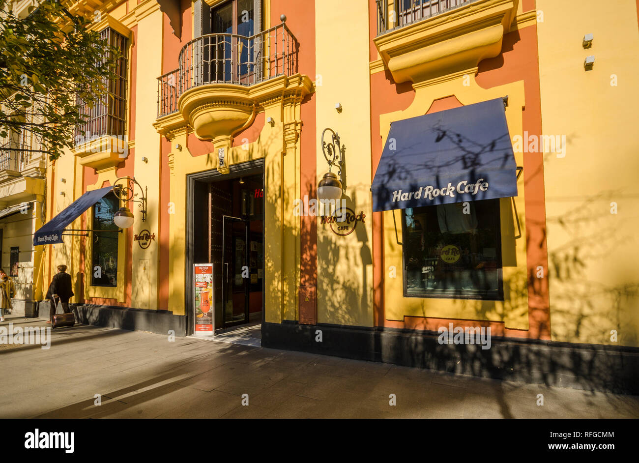 Seville spain, Hard Rock Cafe, Sevilla, Andalusia, Spain. Stock Photo