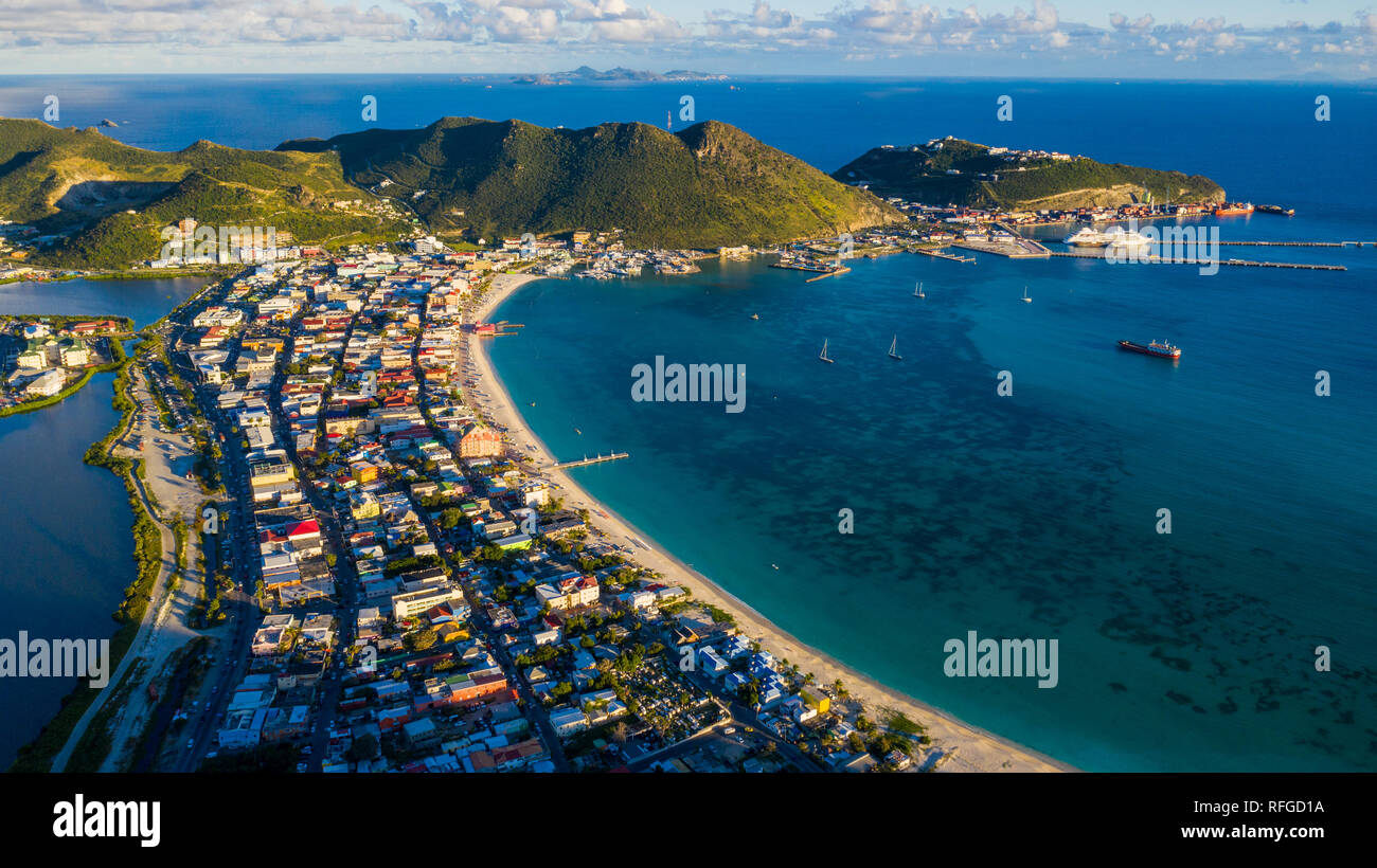 Philipsburg, Saint Martin Island, St Martin, Sint Maarten Caribbean Sea Stock Photo