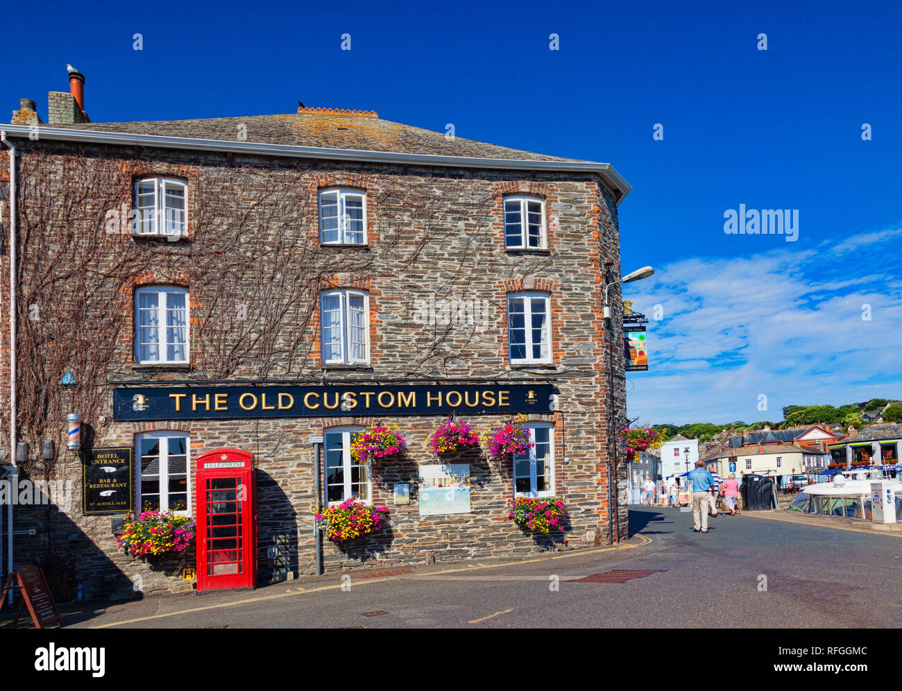 26 June 2018 Padstow, Cornwall, UK The Old Custom House hotel in