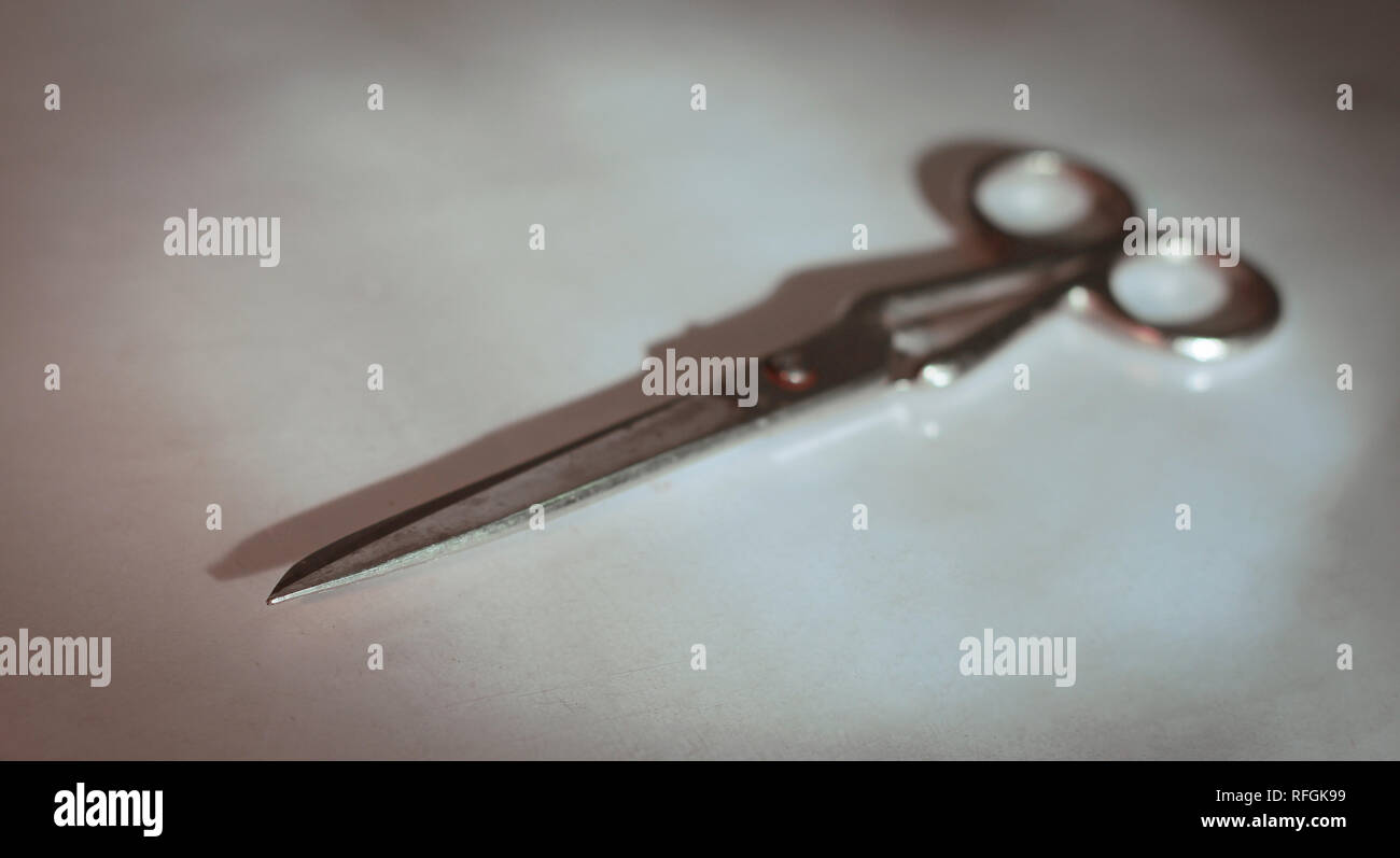 scissors made of metal.isolated on a light background Stock Photo Alamy