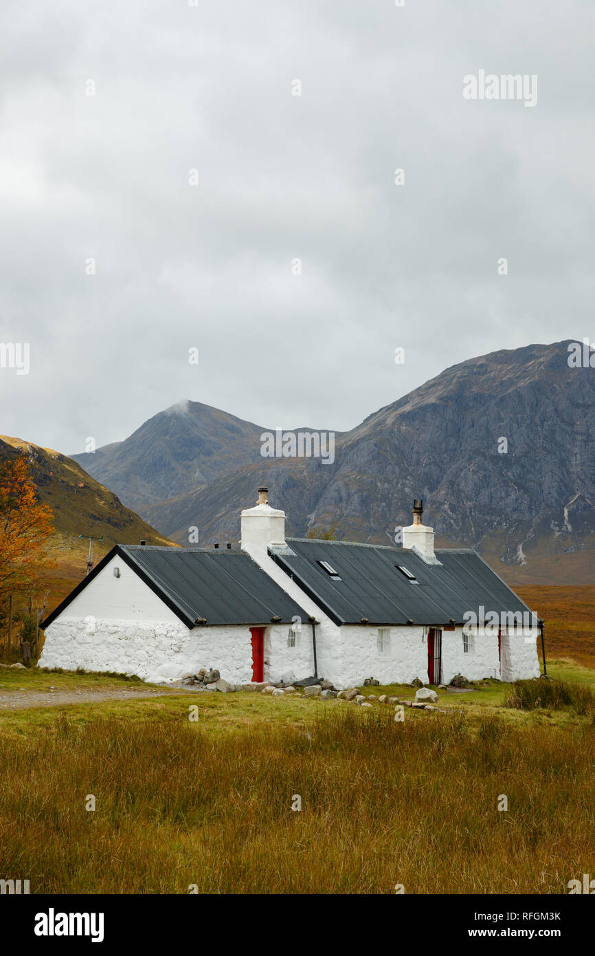 Black Rock Cottage in Ballachulish, Scotland Stock Photo
