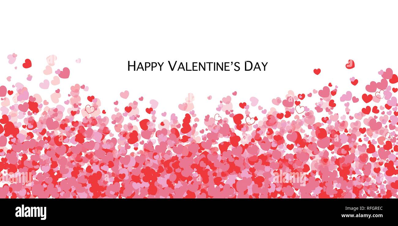 Happy Valentines Day card with Love Valentine's hearts banner style ...