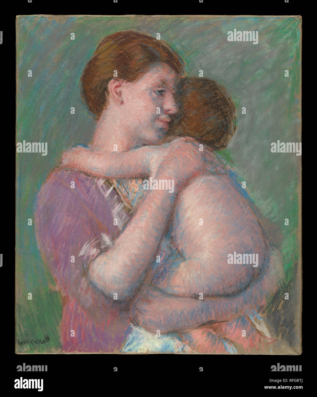 Mother and Child. Artist: Mary Cassatt (American, Pittsburgh, Pennsylvania 1844-1926 Le Mesnil-Théribus, Oise). Dimensions: 26 5/8 x 22 1/2 in. (67.6 x 57.2 cm). Date: 1914. Museum: Metropolitan Museum of Art, New York, USA. Stock Photo