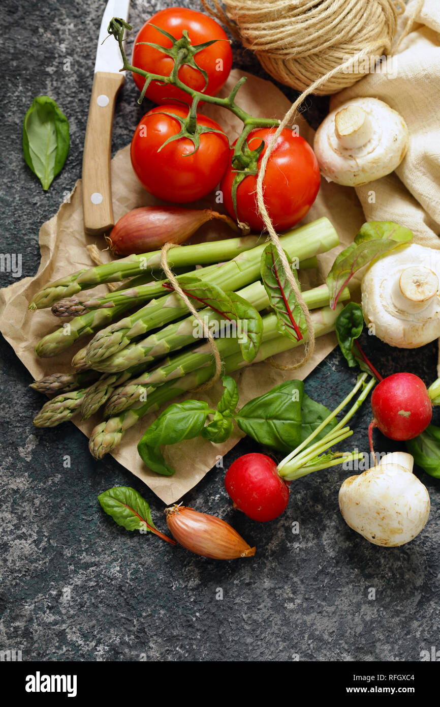 fresh organic vegetables for healthy eating Stock Photo - Alamy