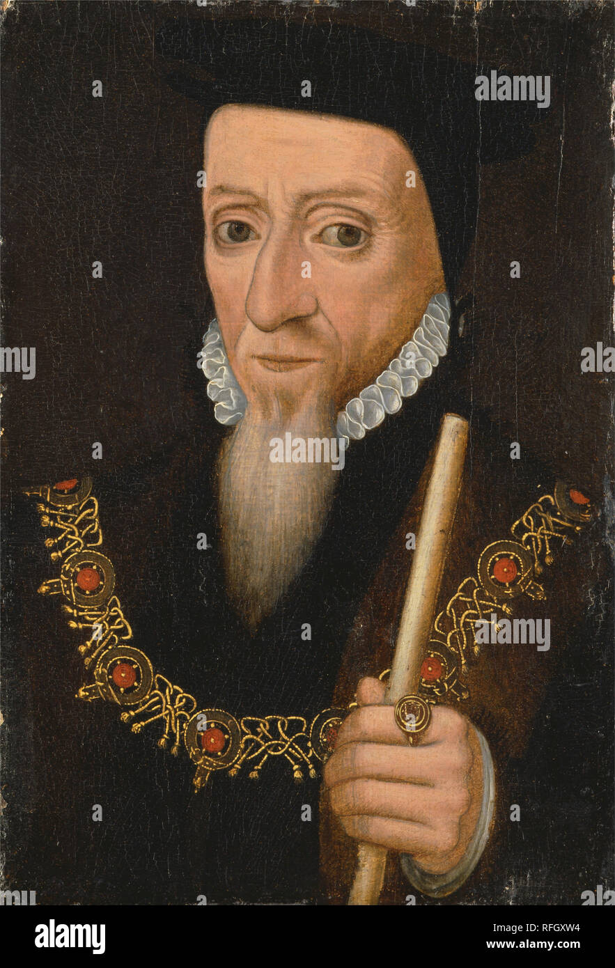 William Powlett, 1st Marquess of Winchester, K.G. Date/Period: Between 1555 and 1575. Painting. Oil on panel. Height: 359 mm (14.13 in); Width: 248 mm (9.76 in). Author: UNKNOWN ARTIST. Stock Photo