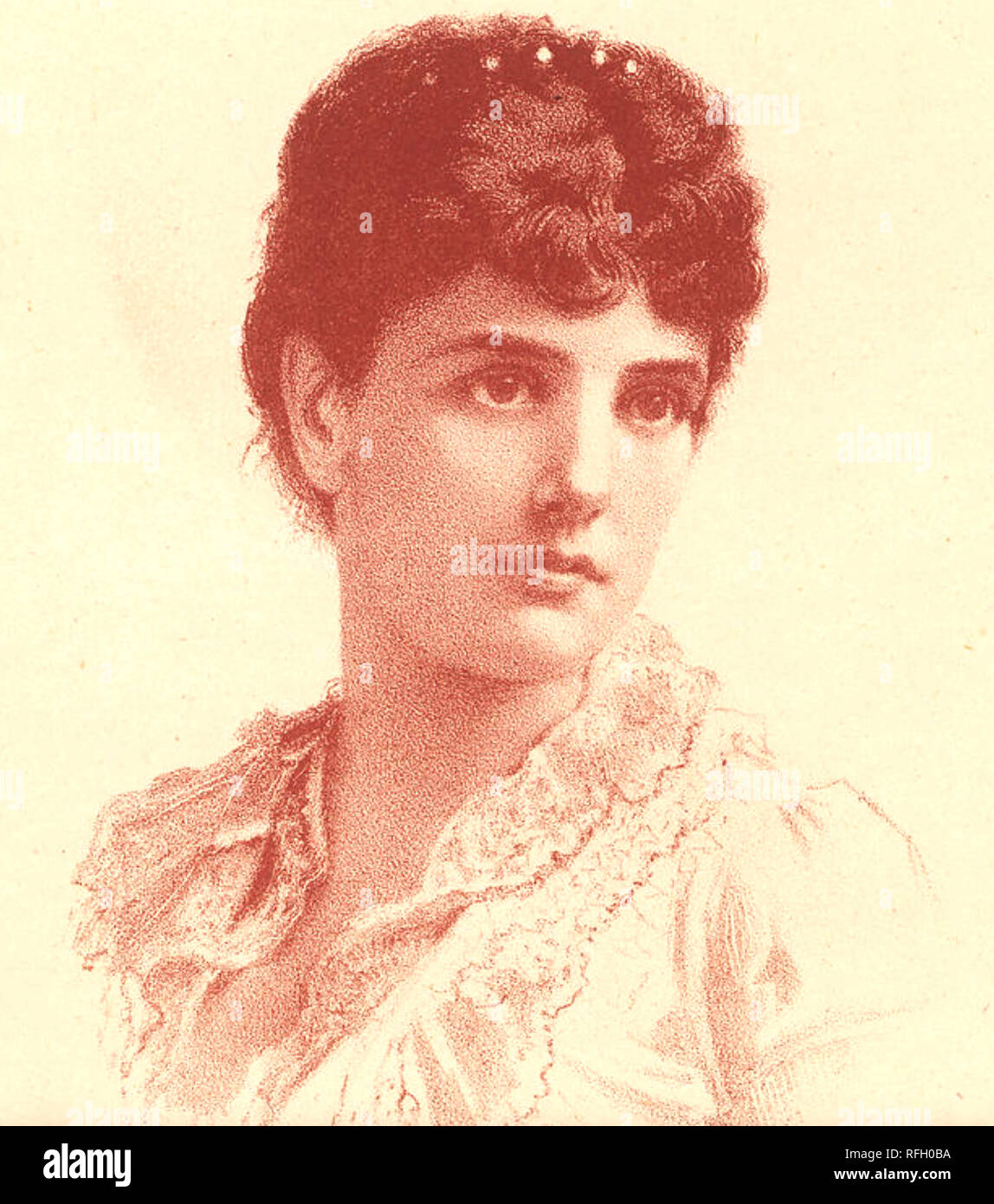 LADY RANDOLPH CHURCHILL (1854-1921) wife of Randolph Churchill and mother of Winston. About 1880 Stock Photo