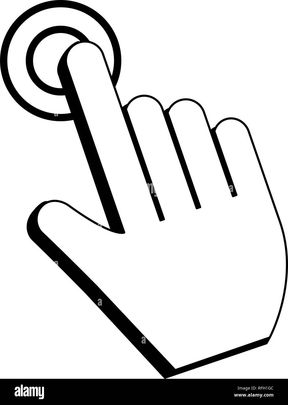 Click cursor touch symbol in black and white Stock Vector Image & Art ...