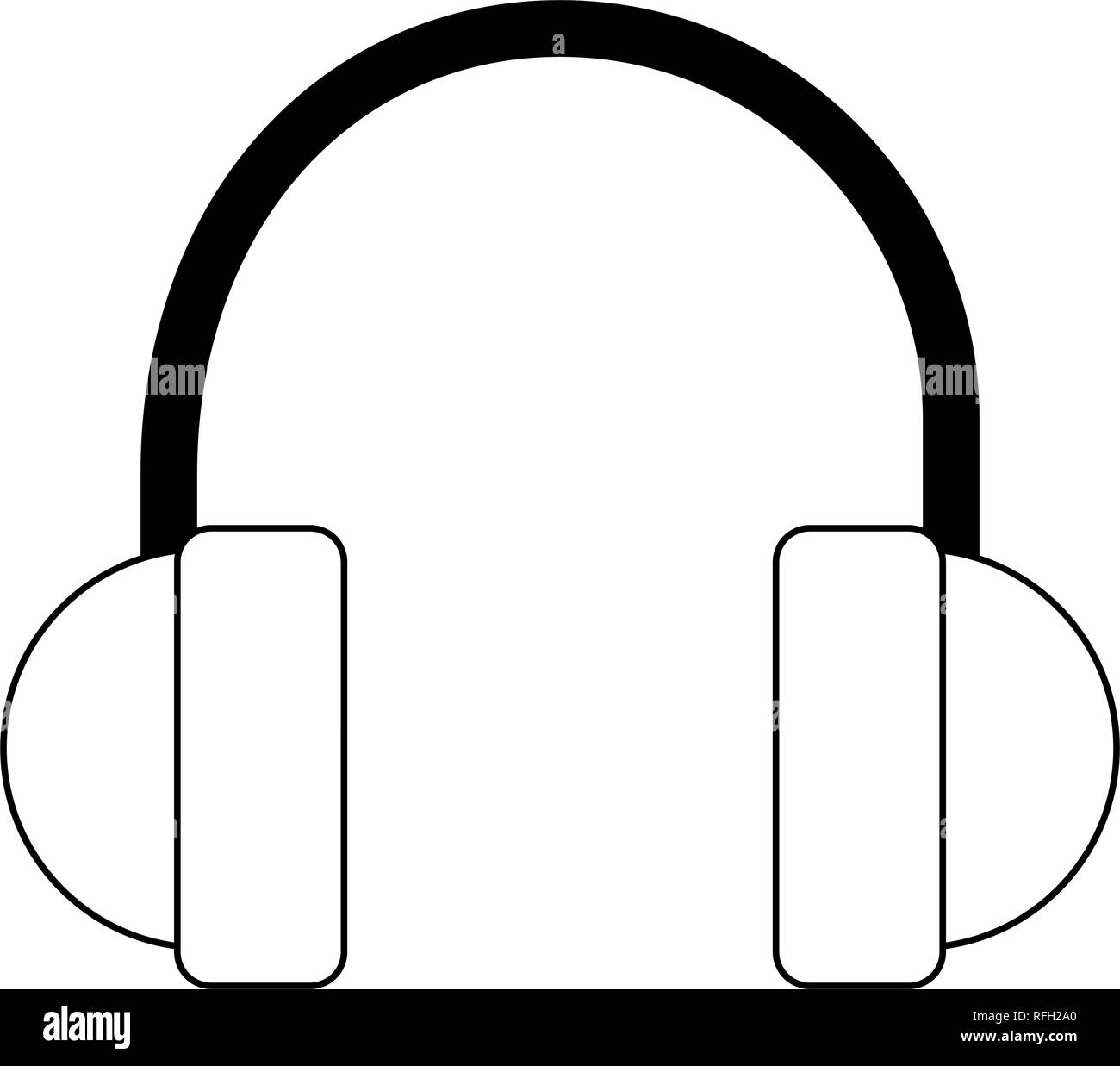 music headphones device in black and white Stock Vector Image & Art - Alamy