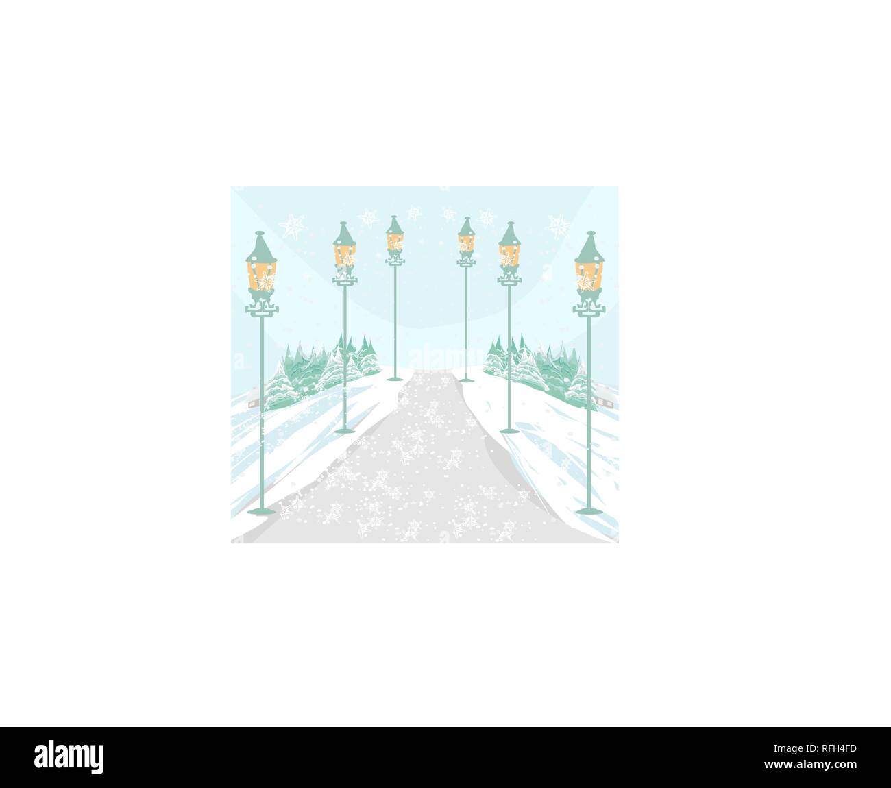 Winter landscape illustration Stock Vector Image & Art - Alamy