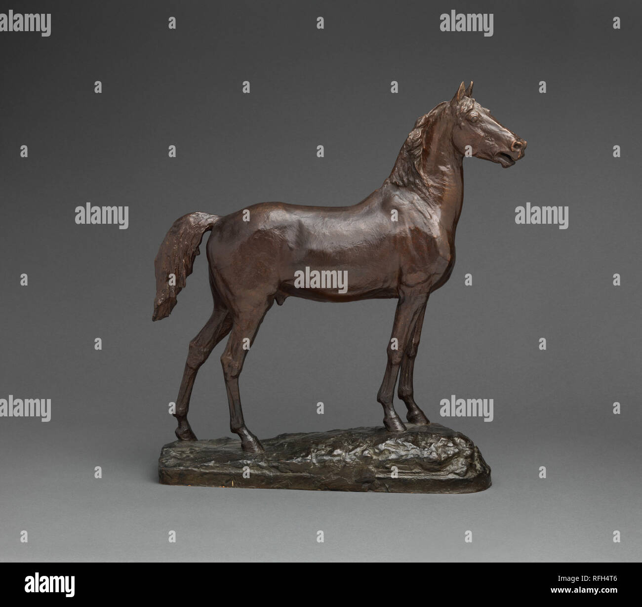 Study of the Horse for the Statue of Major General George Henry Thomas. Artist: John Quincy Adams Ward (American, Urbana, Ohio 1830-1910 New York). Dimensions: 20 x 18 x 5 in. (50.8 x 45.7 x 12.7 cm). Date: 1879, cast after 1910.  This statuette was cast after a preliminary model for the horse in Ward's bronze equestrian statue of Major General George Henry Thomas (1816-1870), a Union officer during the Civil War. The monument was commissioned in 1874 by the Society of the Army of the Cumberland and unveiled in 1879; it stands in Thomas Circle at the intersections of Massachusetts and Vermont  Stock Photo
