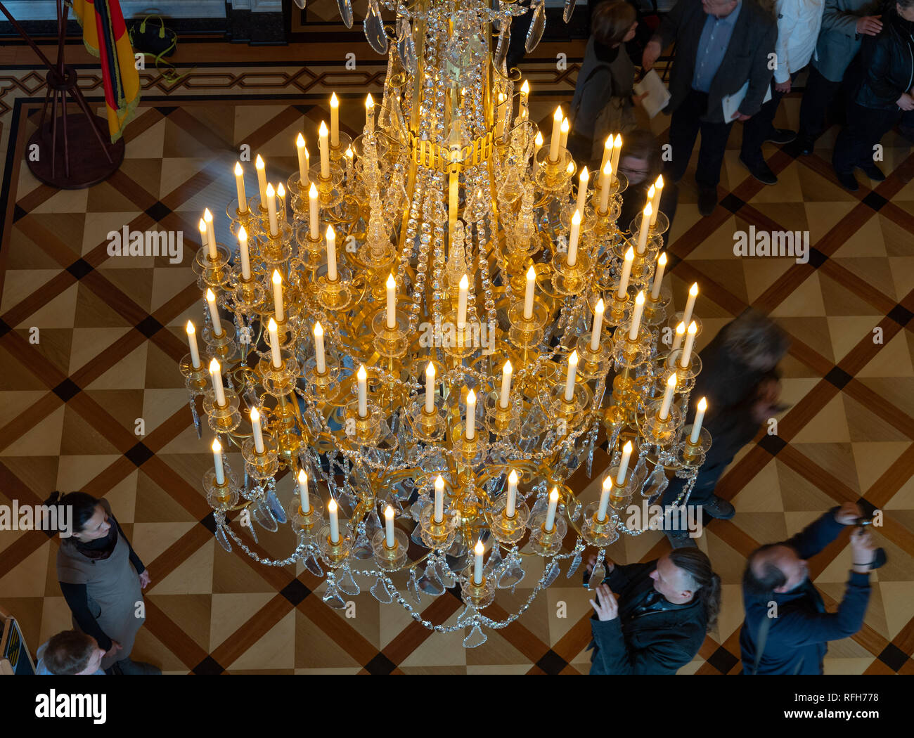 Dresden Germany 25th Jan 2019 A Chandelier Hangs From The