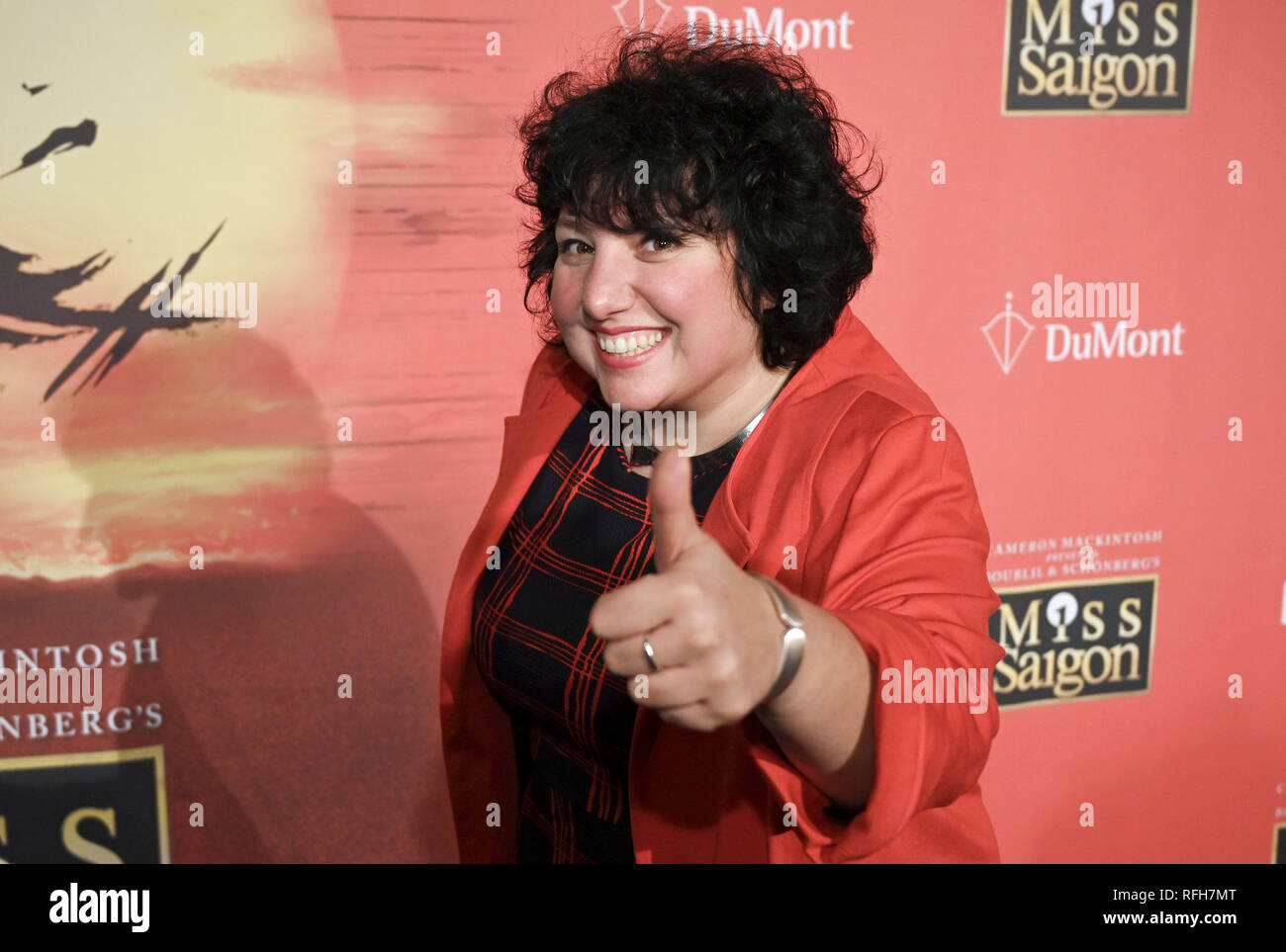 25 January 2019, North Rhine-Westphalia, Köln: The actress Meltem Kaptan comes to the German premiere of the new production of the musical 'Miss Saigon'. The play can be seen in Cologne until 3 March 2019. Photo: Henning Kaiser/dpa Stock Photo