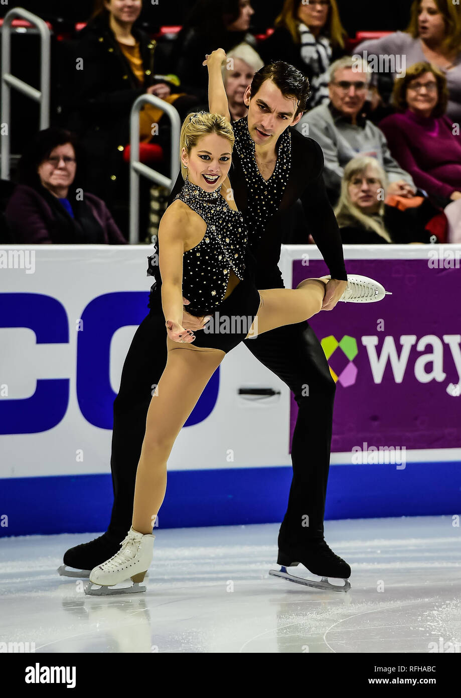 Detroit, Michigan, USA. 24th Jan, 2019. Alexa Scimeca Knierim and