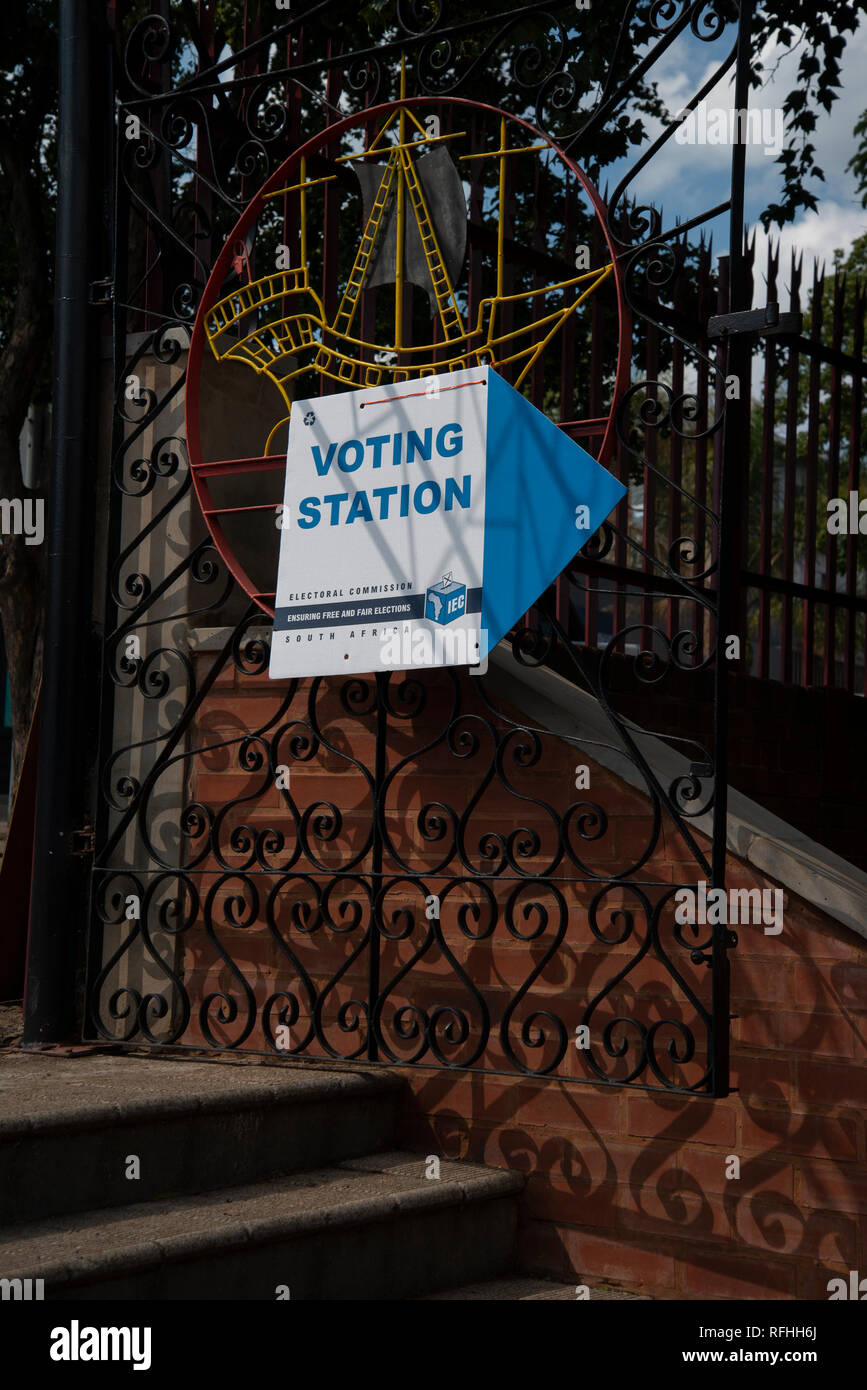 Johannesburg, South Africa. 26th Jan, 2019. A sign at the entrance to a voting registration site in Linden, Johannesburg, Saturday afternoon. It's the final weekend to register to vote in South Africa's 2019 general elections. Credit: Eva-Lotta Jansson/Alamy Live News Stock Photo