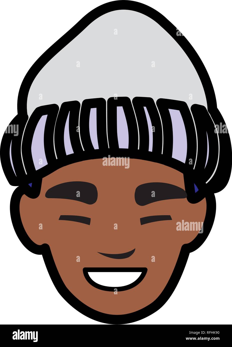 young man black head avatar character vector illustration design Stock ...