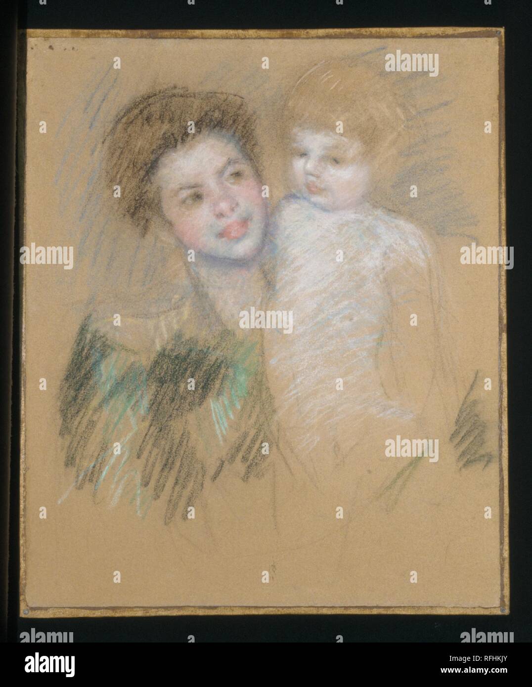 Mother and Child. Artist: Mary Cassatt (American, Pittsburgh, Pennsylvania 1844-1926 Le Mesnil-Théribus, Oise). Dimensions: 21 1/4 x 25 1/2 in. (54 x 64.8 cm). Museum: Metropolitan Museum of Art, New York, USA. Stock Photo