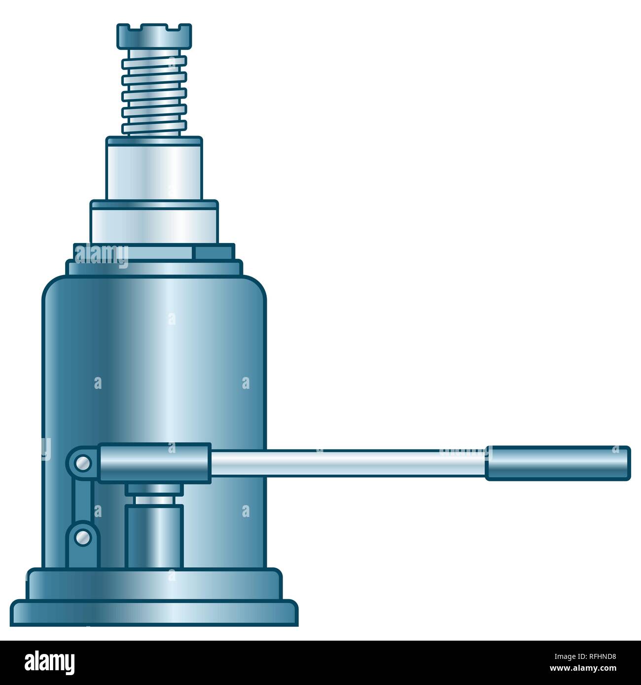 Illustration of the hydraulic lifting jack Stock Vector