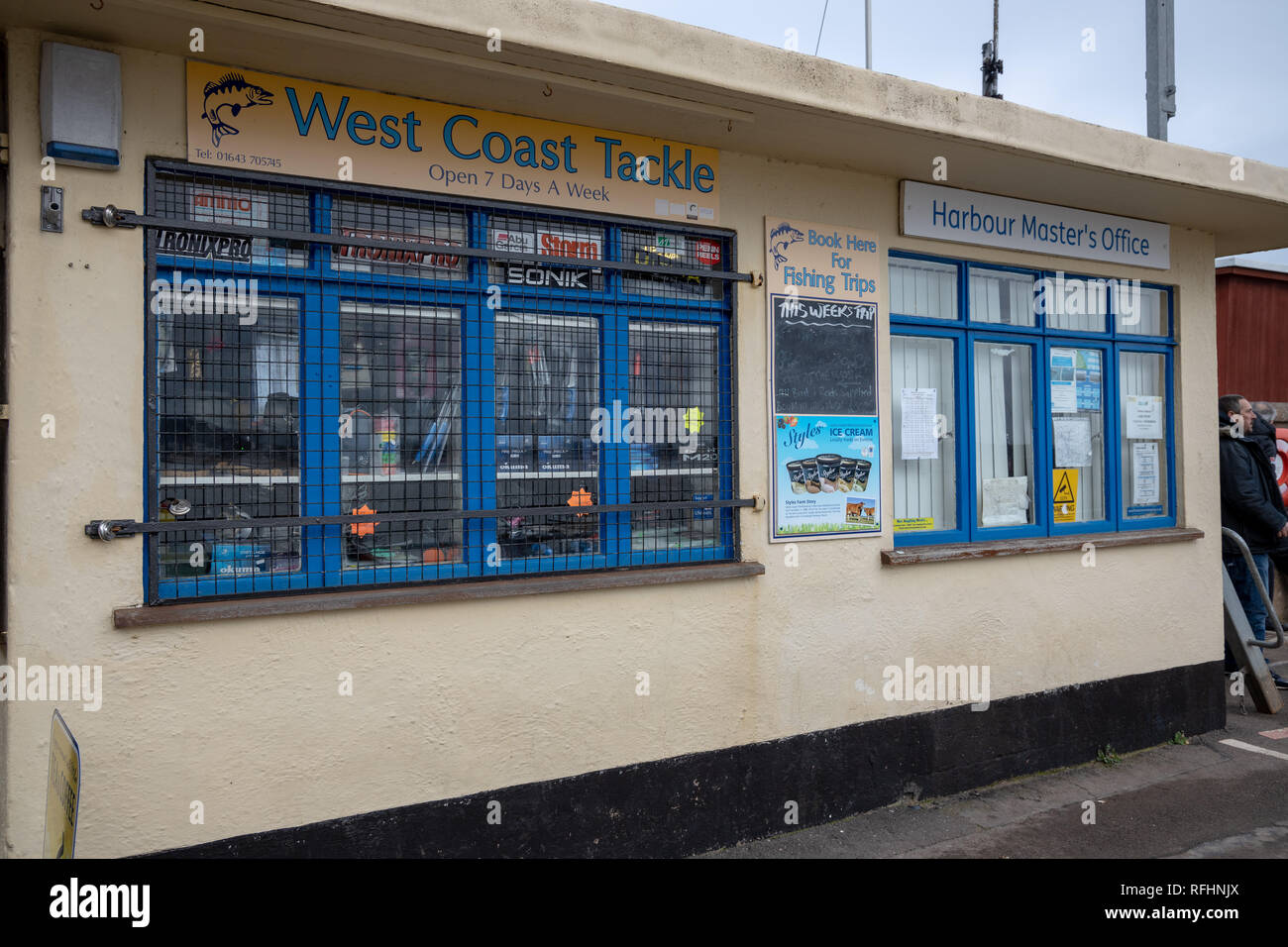 Harbour Masters Office and West Coast Tackle, Minehead Stock Photo Alamy
