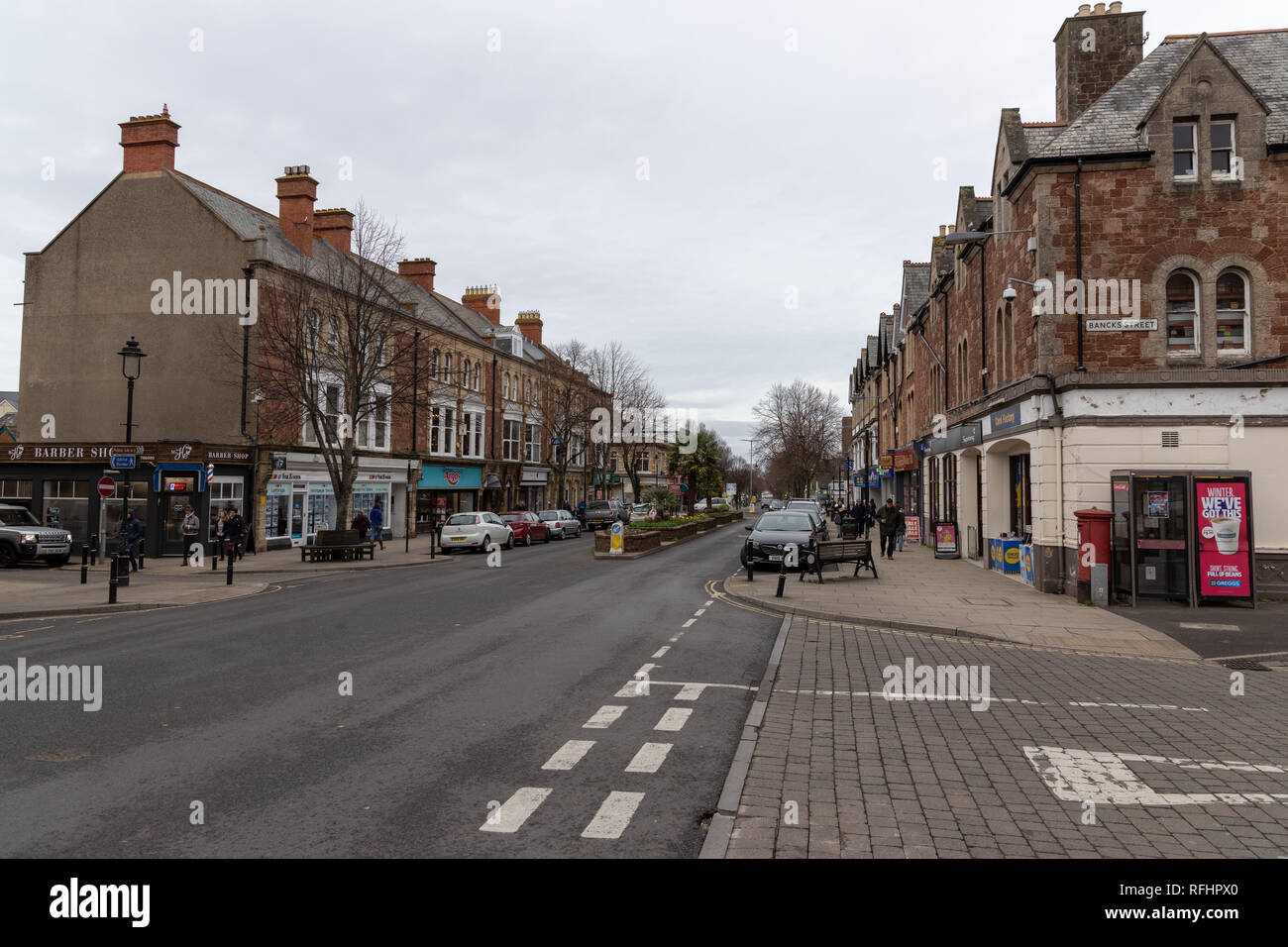 Minehead High Street Stock Photo Alamy
