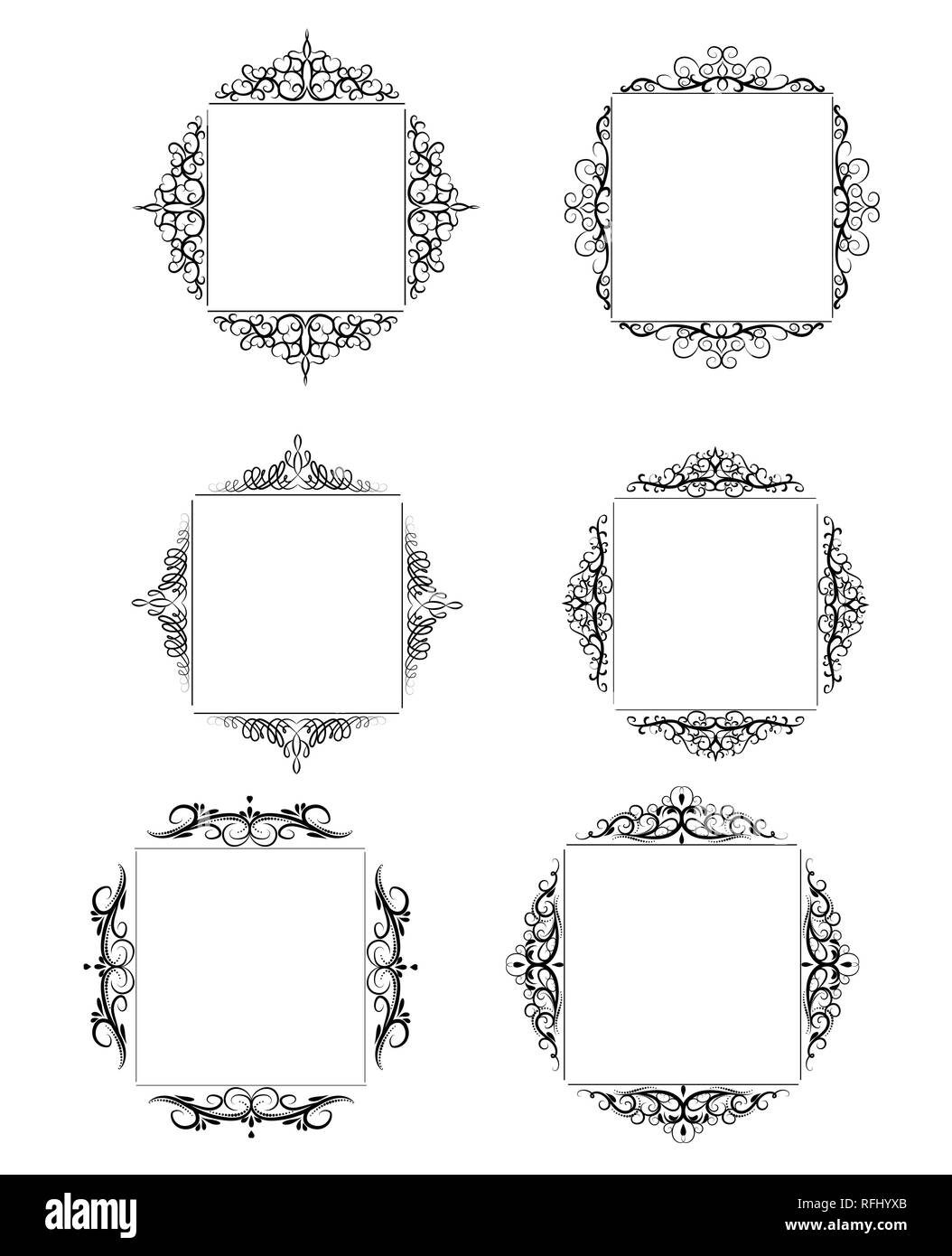 Vintage vector swirl frame set Stock Vector