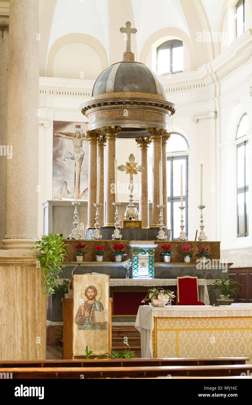 The Salesian church 'Santa Maria delle Grazie' - Holy Mary of the Grace. Stock Photo