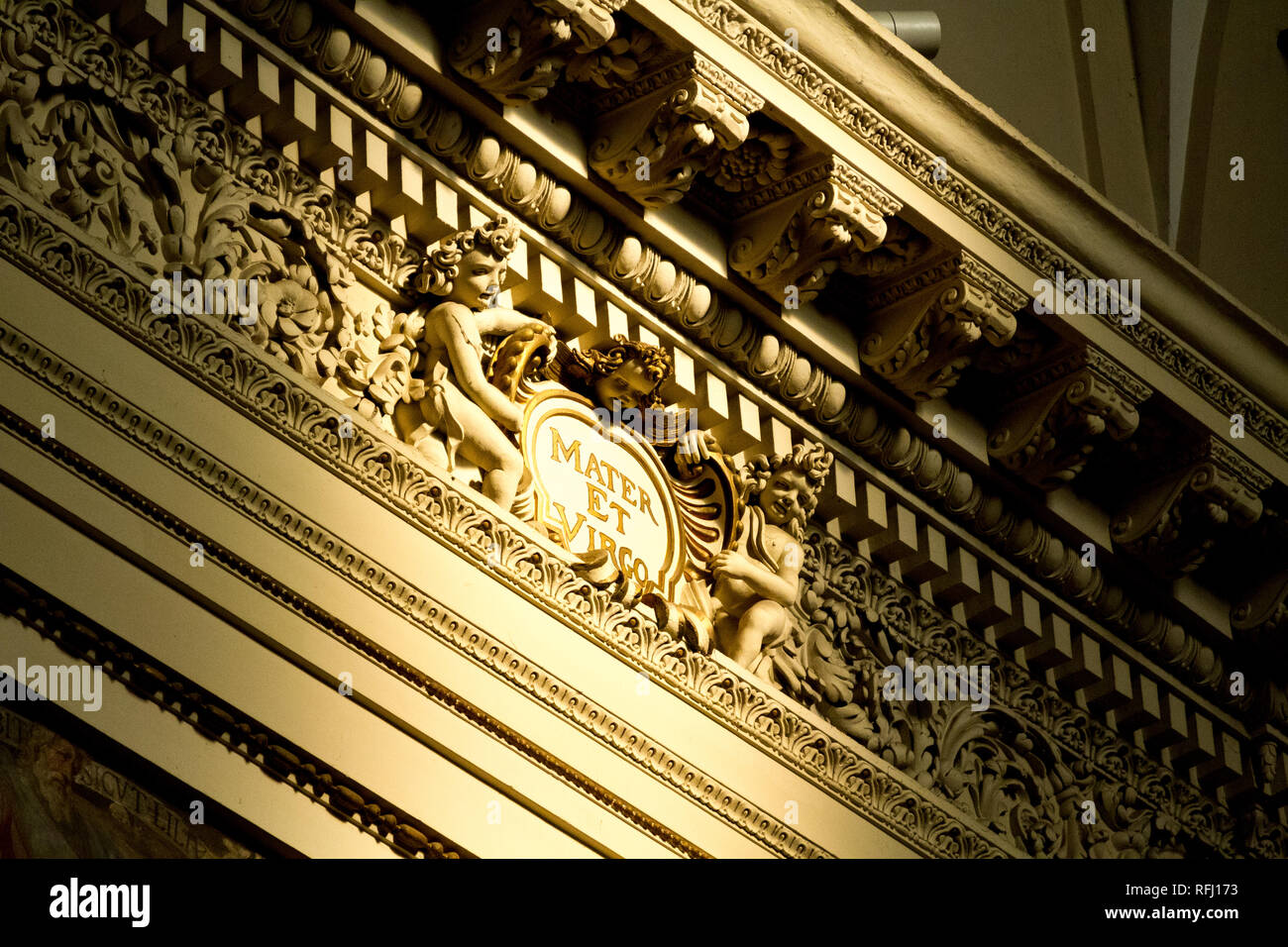 The Inscription Mater Et Virgo Meaning Mother And Virgin In A