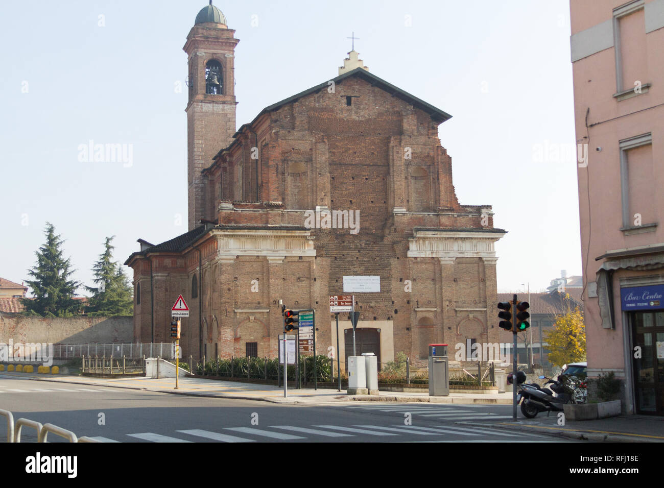 The Salesian church 'Santa Maria delle Grazie' - Holy Mary of the Grace in Pavia. Stock Photo