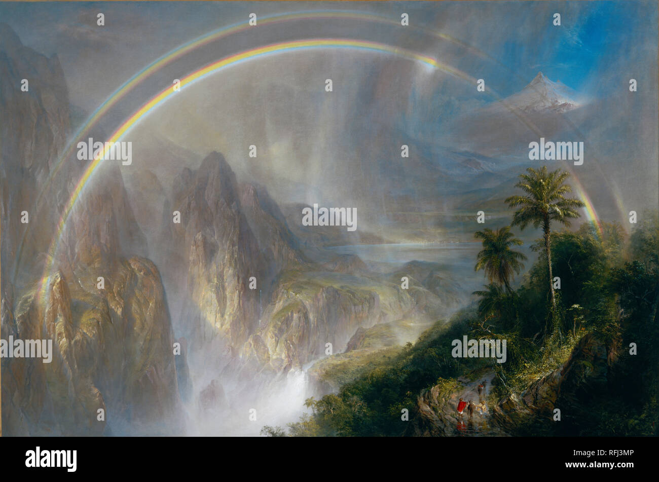 Rainy Season in the Tropics. Date/Period: 1866. Painting. Oil on canvas. Height: 1,428.75 mm (56.25 in); Width: 2,139.95 mm (84.25 in). Author: FREDERIC EDWIN CHURCH. CHURCH, FREDERIC EDWIN. Stock Photo
