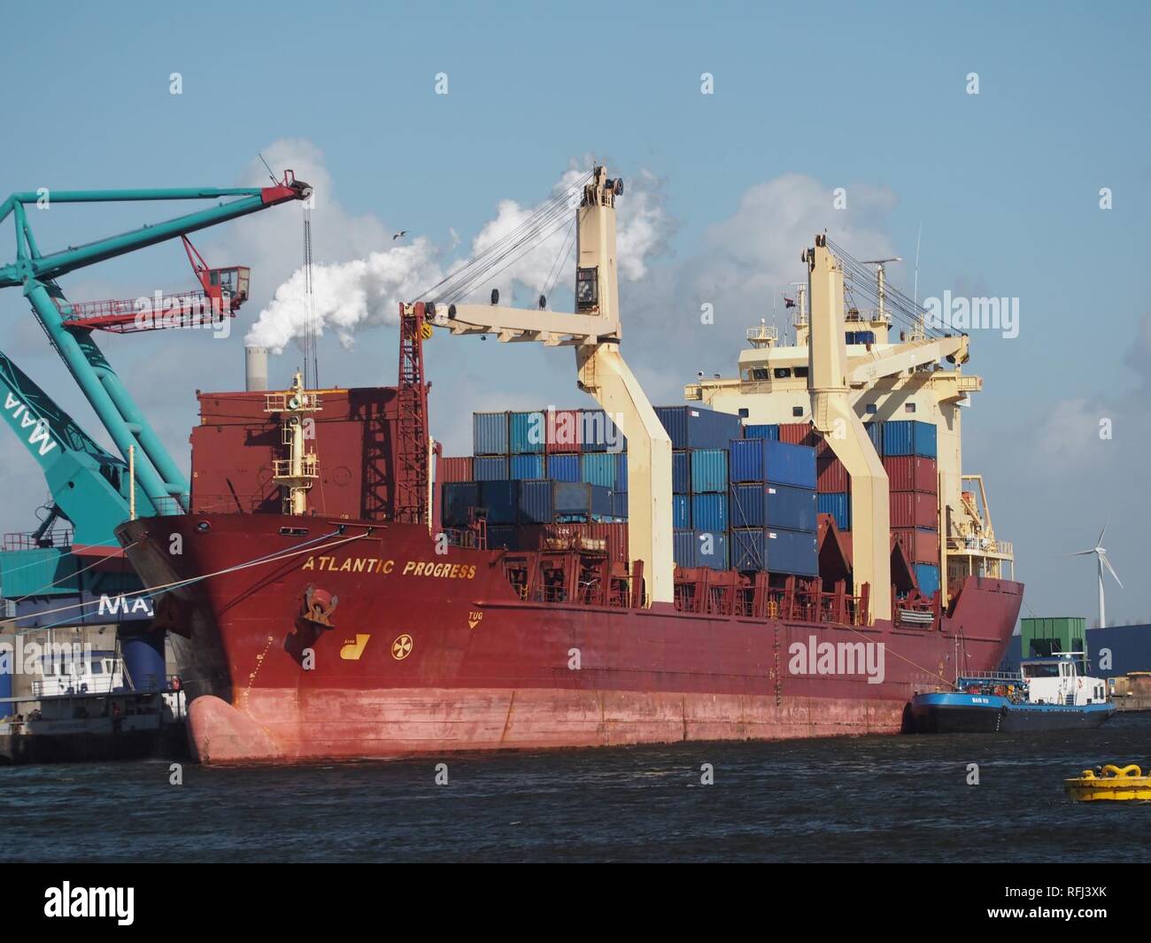 Atlantic Progress, IMO 9190107, Callsign P3QZ8, MMSI 212933000, Hornhaven, Port of Amsterdam, pic1. Stock Photo